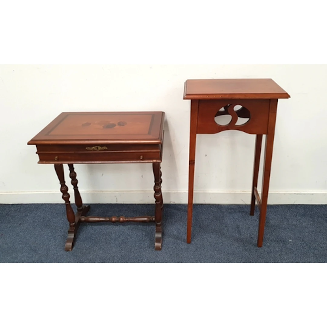 EARLY 20 CENTURY INLAID WORK TABLE the rectangular top with ...