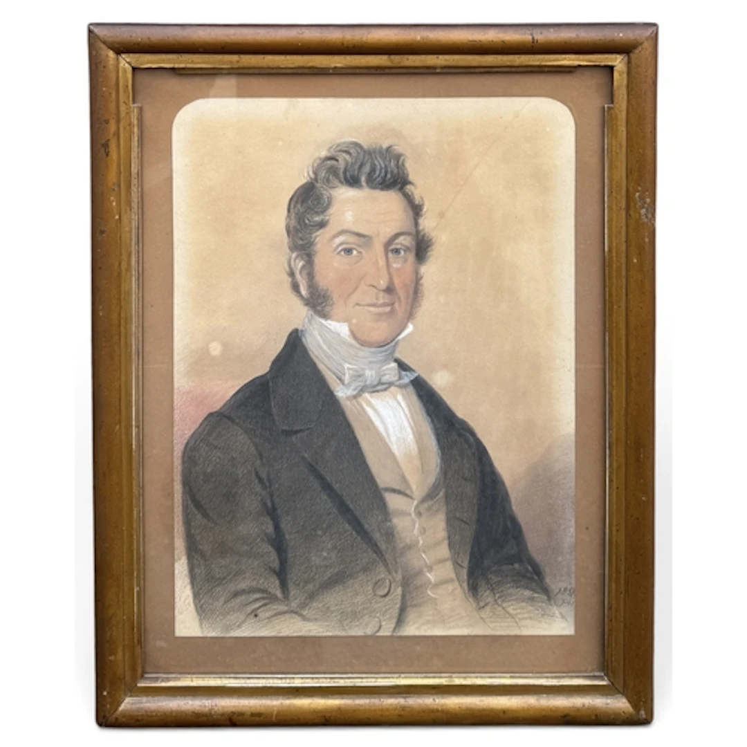 A VICTORIAN PORTRAIT OF A GENTLEMAN Pastel on paper. Signed ...