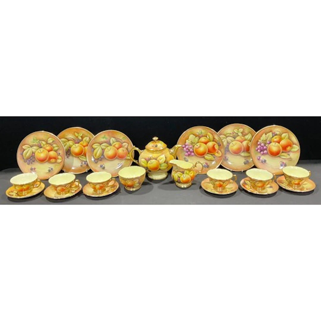 A Connoisseur Collection porcelain tea service for six, pain...