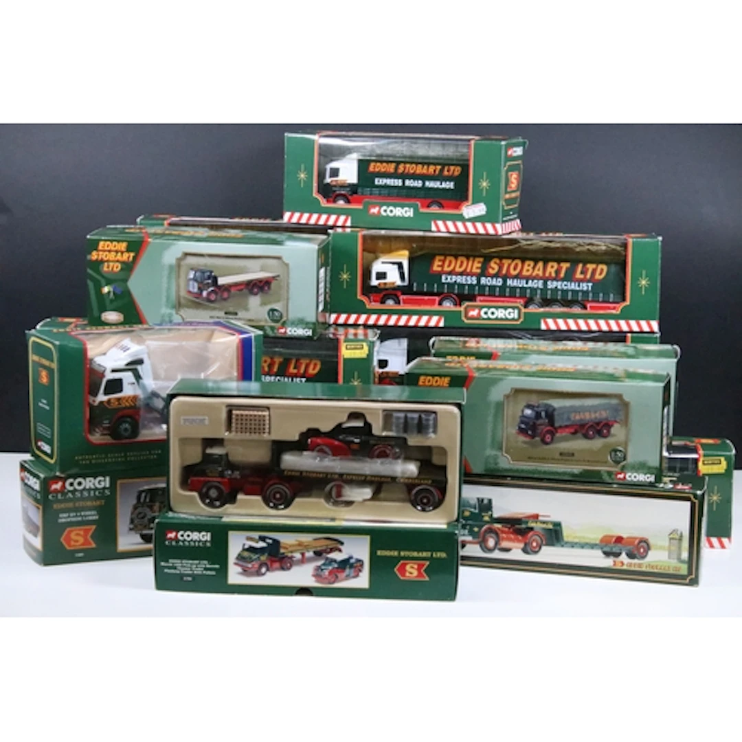17 Boxed Corgi Eddie Stobart related haulage diecast models ...