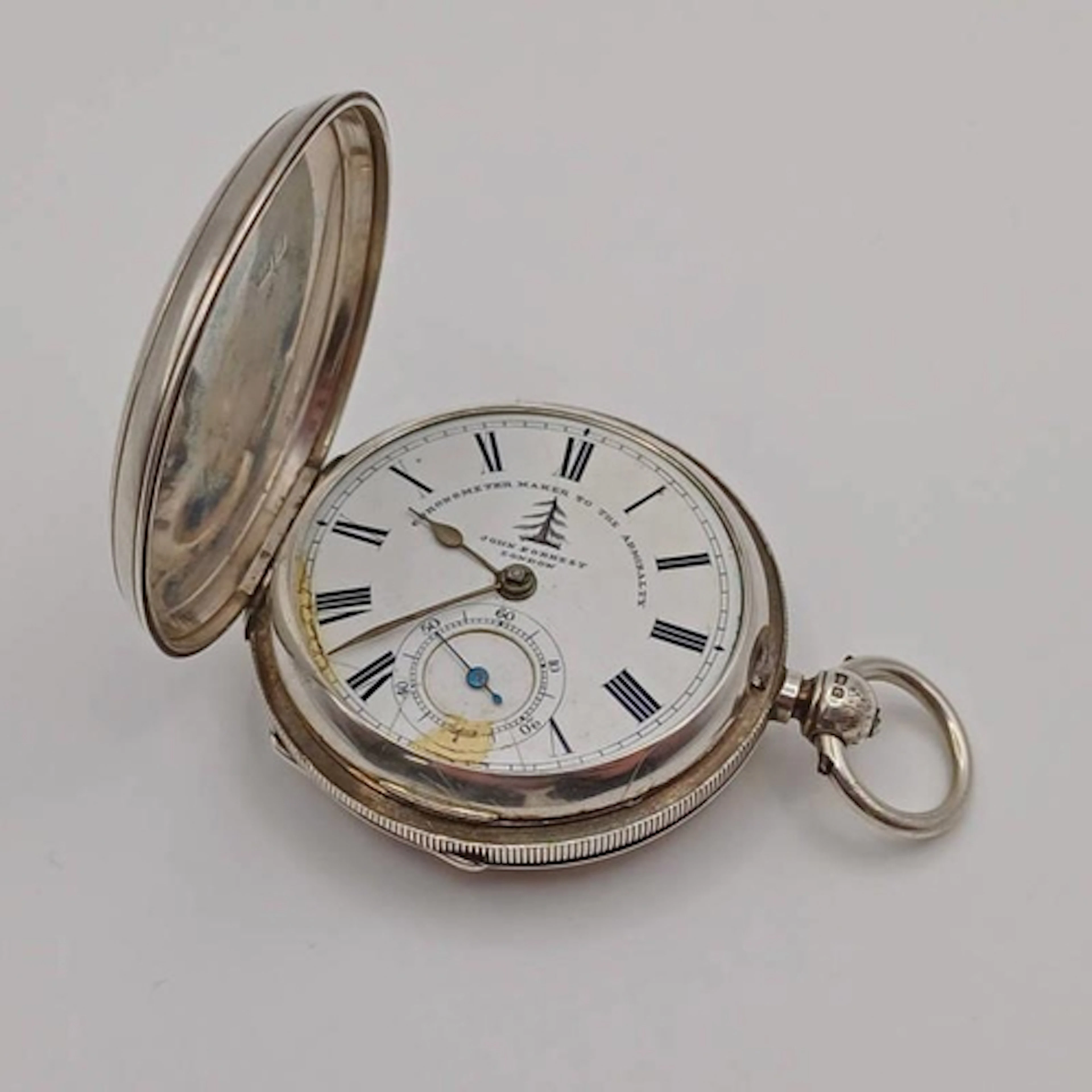 SILVER HUNTER CASED POCKET WATCH, CHESTER 1902, THE DIAL MAR...