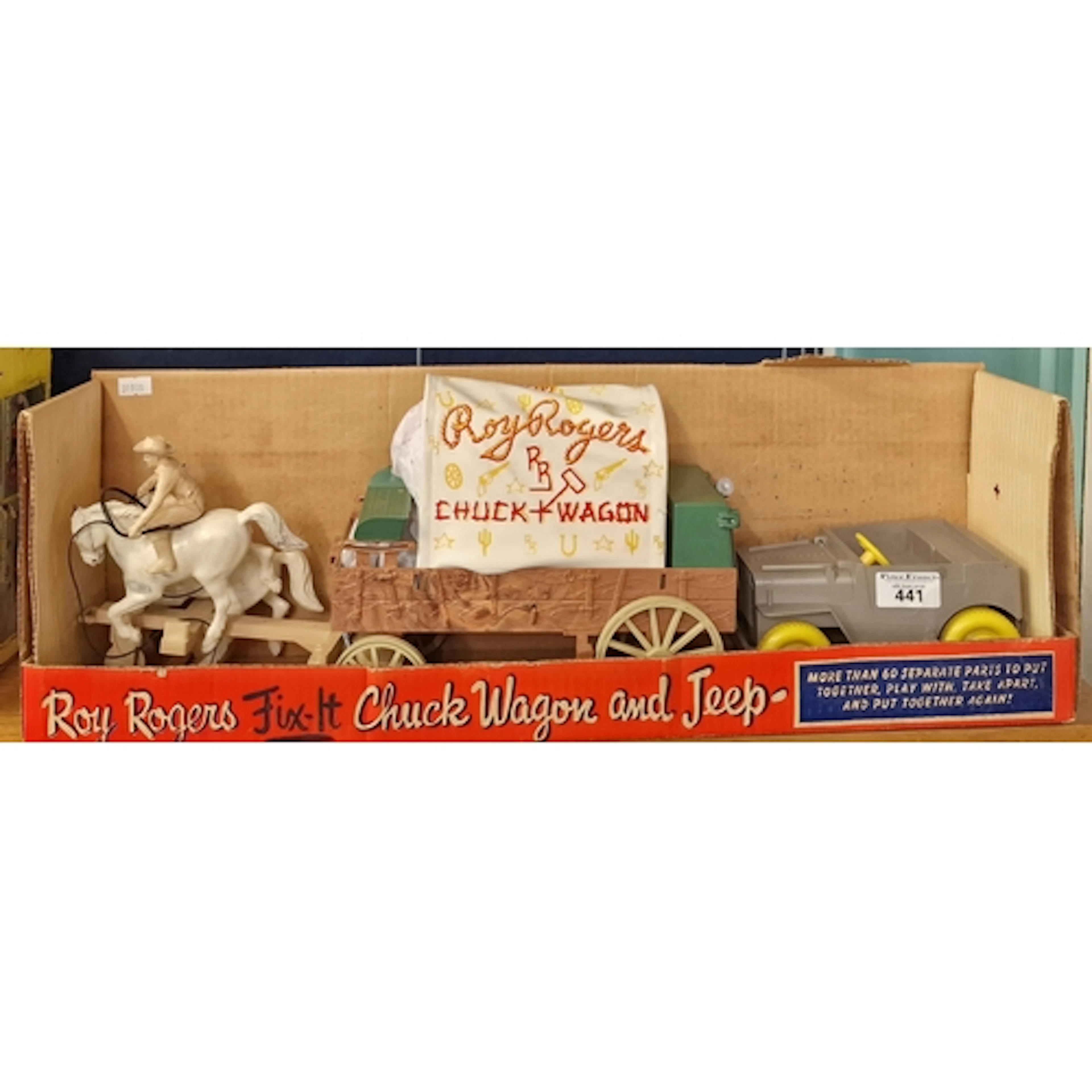 Ideal Toy Co, Roy Rogers Fix-It Chuck Wagon and Jeep No 4553...