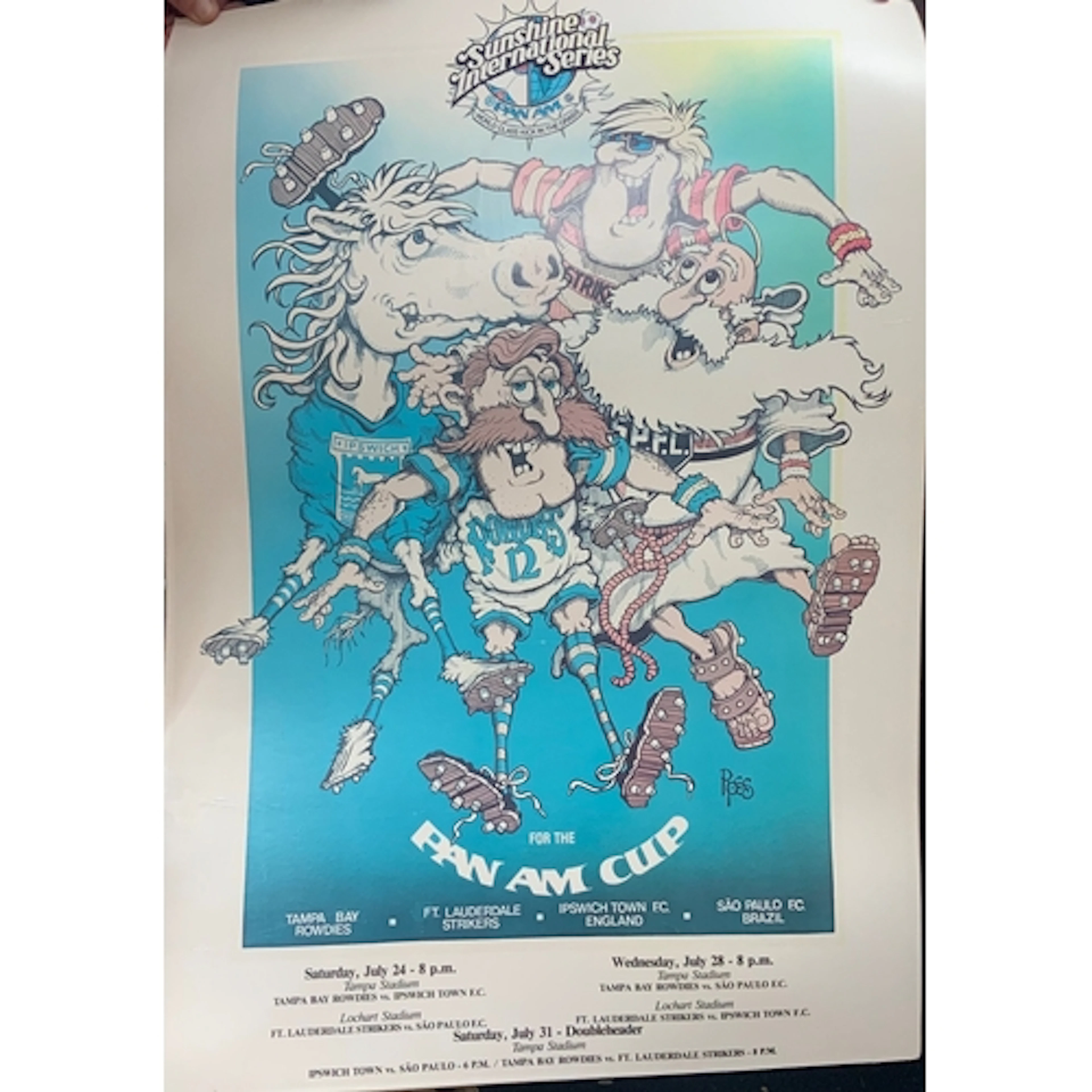 1982 Ipswich Town USA Tour Football Match Advertising Poster...