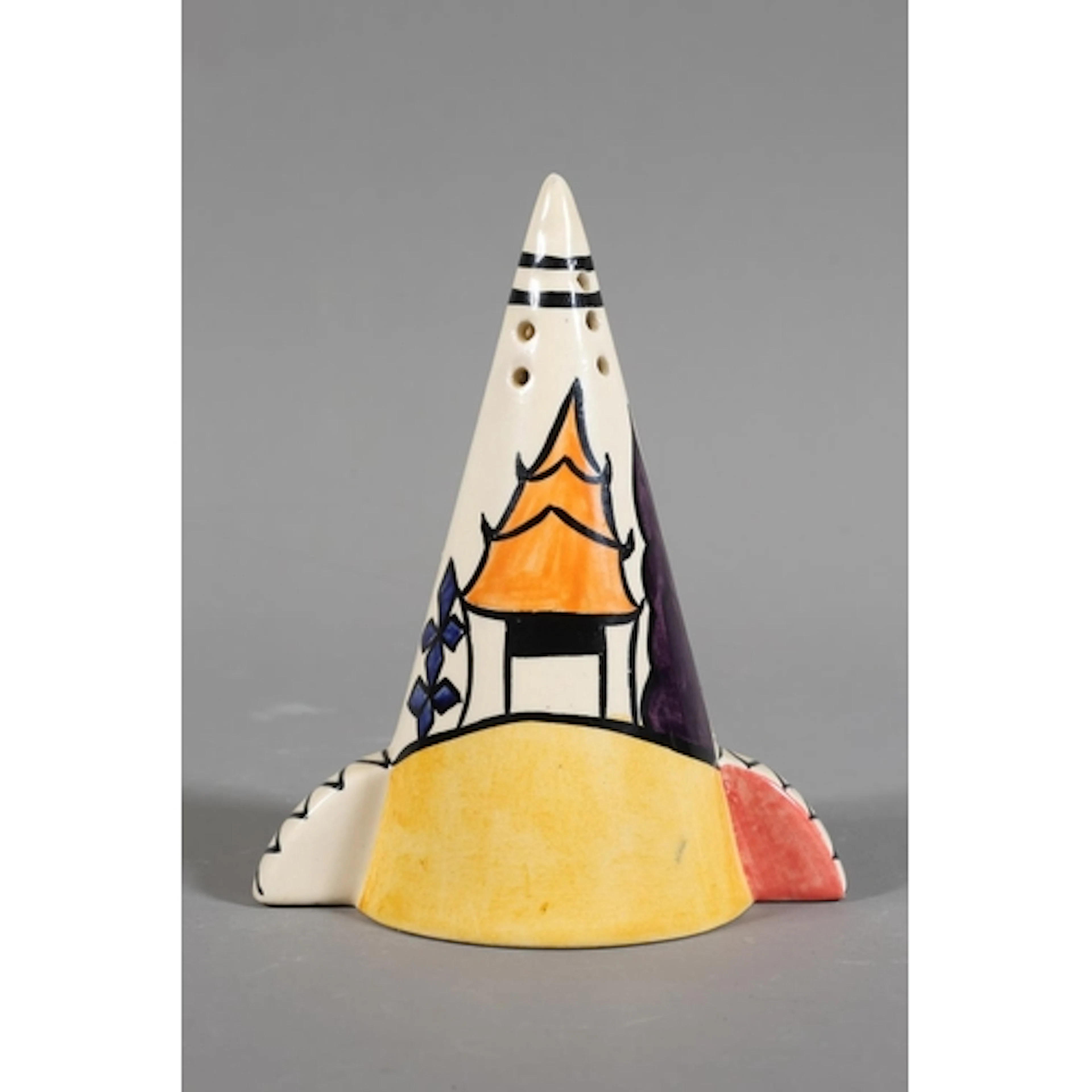 Lorna Bailey Pagoda Garden pattern sugar sifter, produced by...