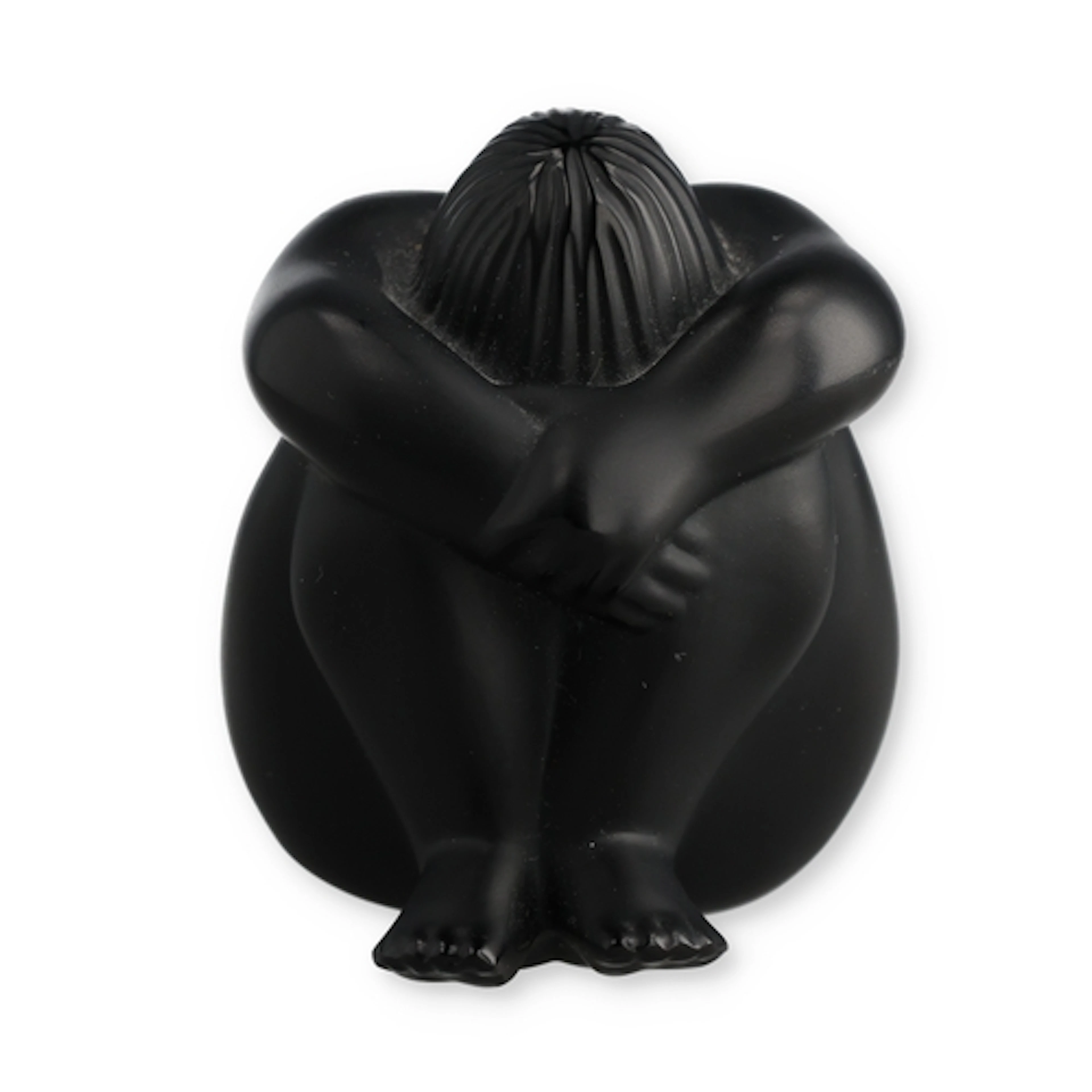A LALIQUE BLACK CRYSTAL 'NU NAHBI' FIGURE Etched 'Lalique Fr...