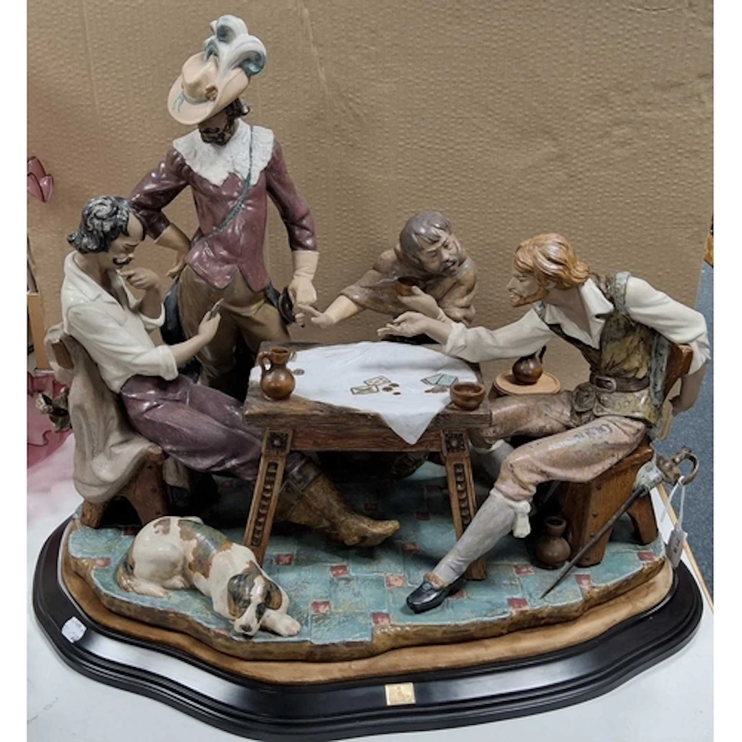 LARGE RETIRED LLADRO SCULPTURE 'PLAYING CARDS', model no.132...