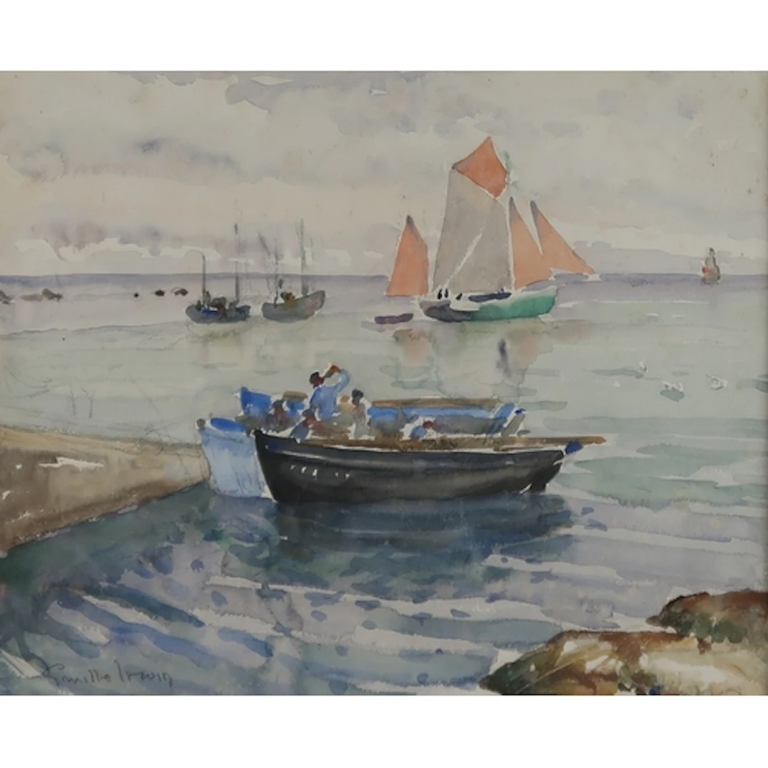 GREVILLE IRWIN (BRITISH 1893-1947) FISHING BOATS  ...
