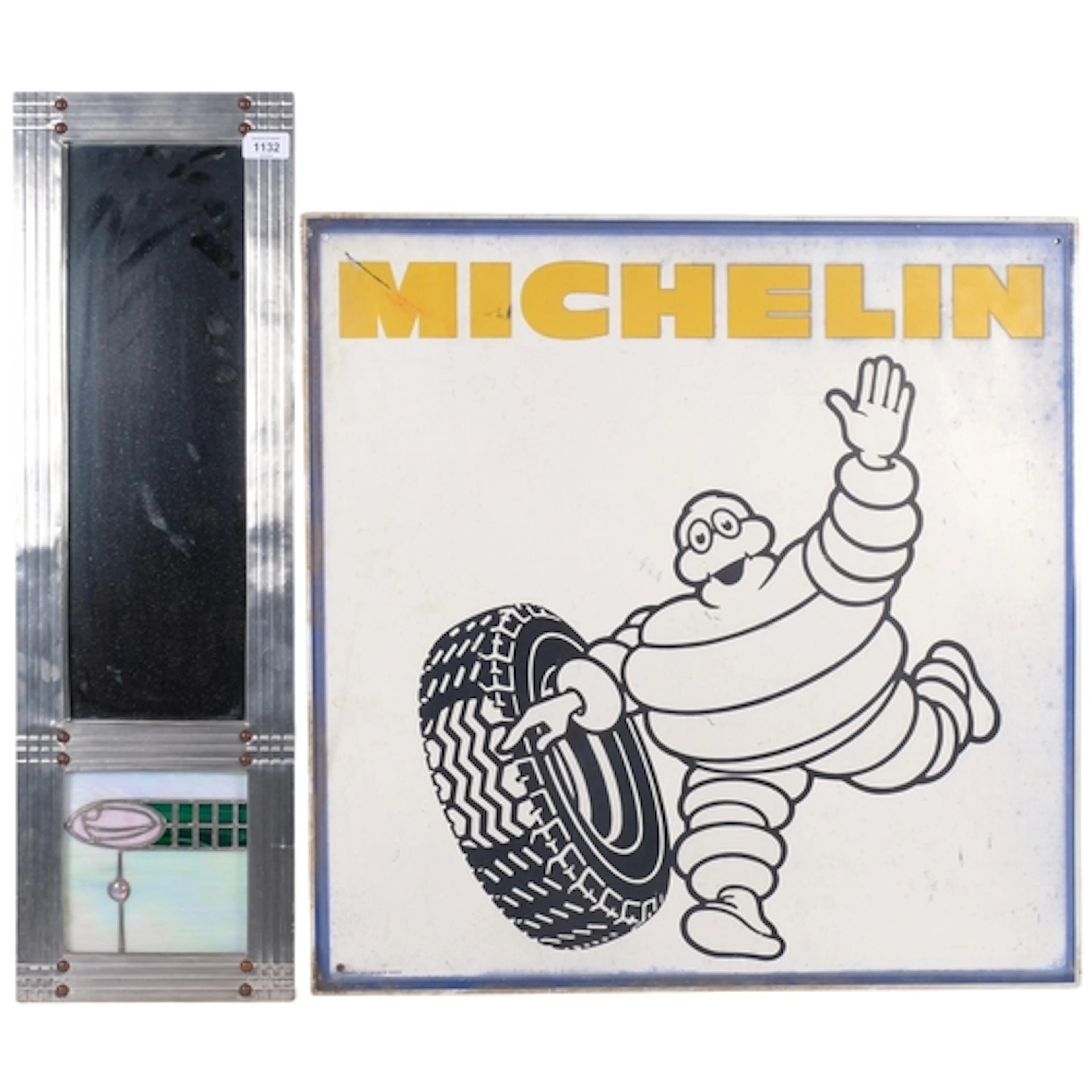 An aluminium double-sided sign for Michelin Tyres, 65cm x 65...