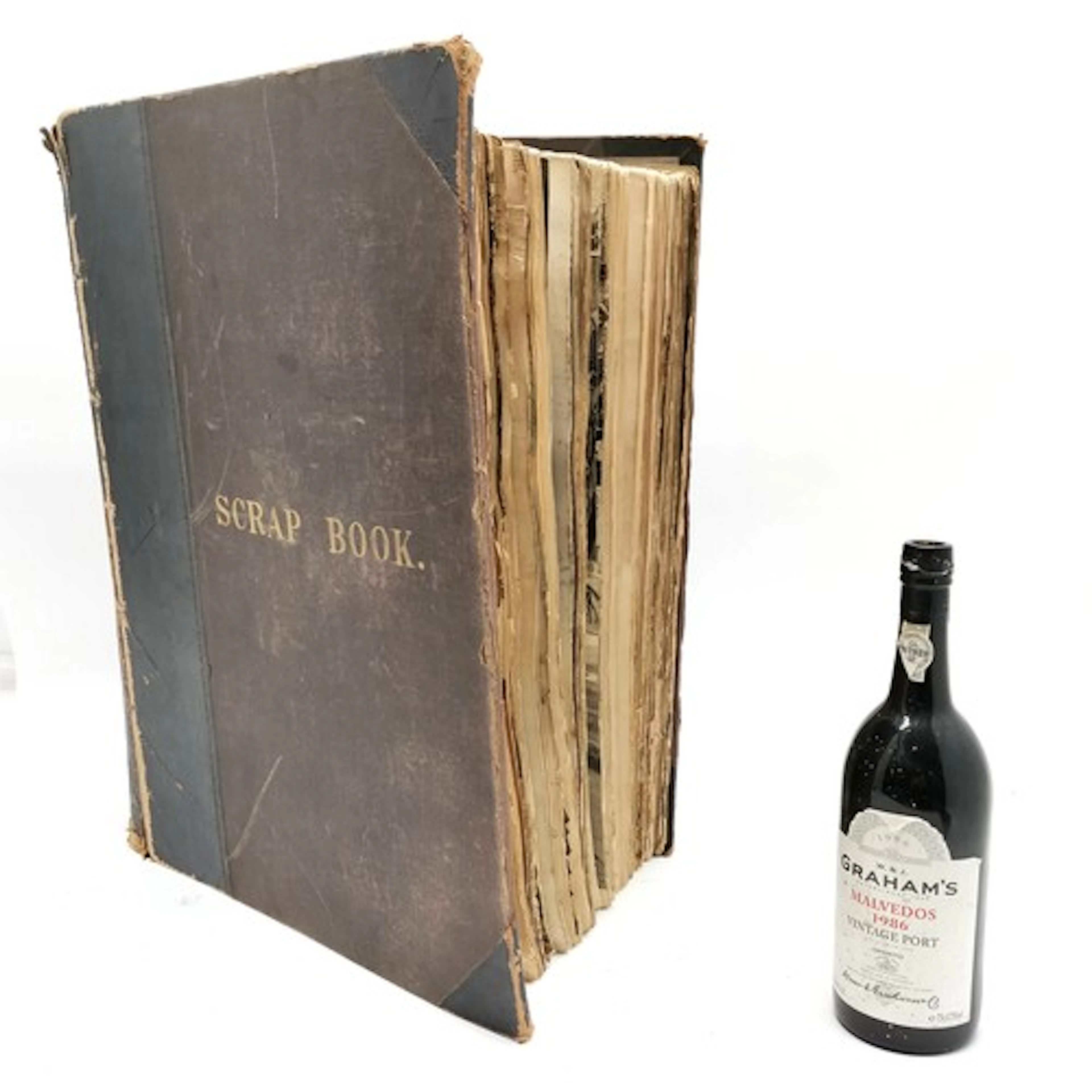Very large filled antique (Victorian) scrapbook with full pa...