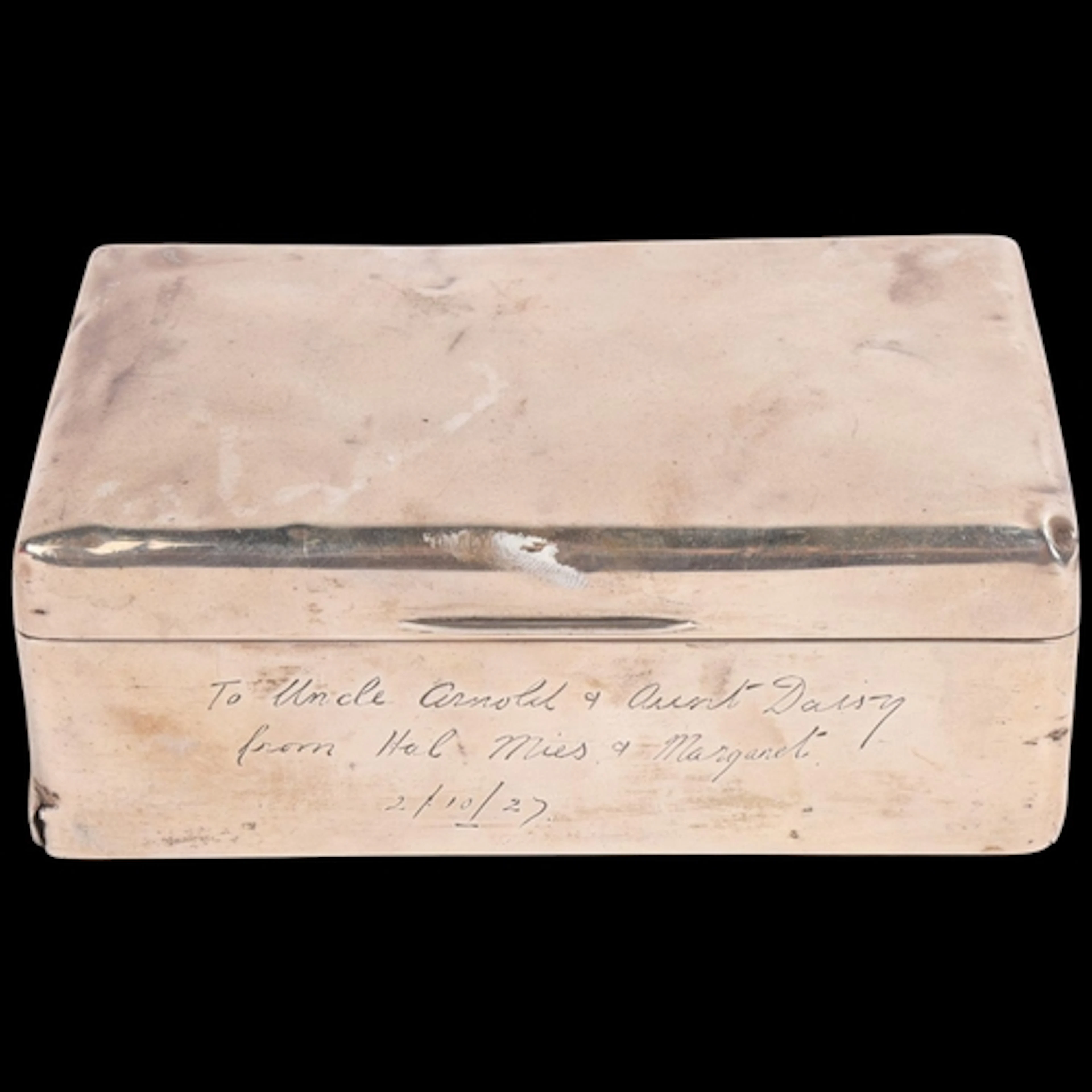 A George V silver cigarette box, Adie Brothers Ltd, Birmingh...