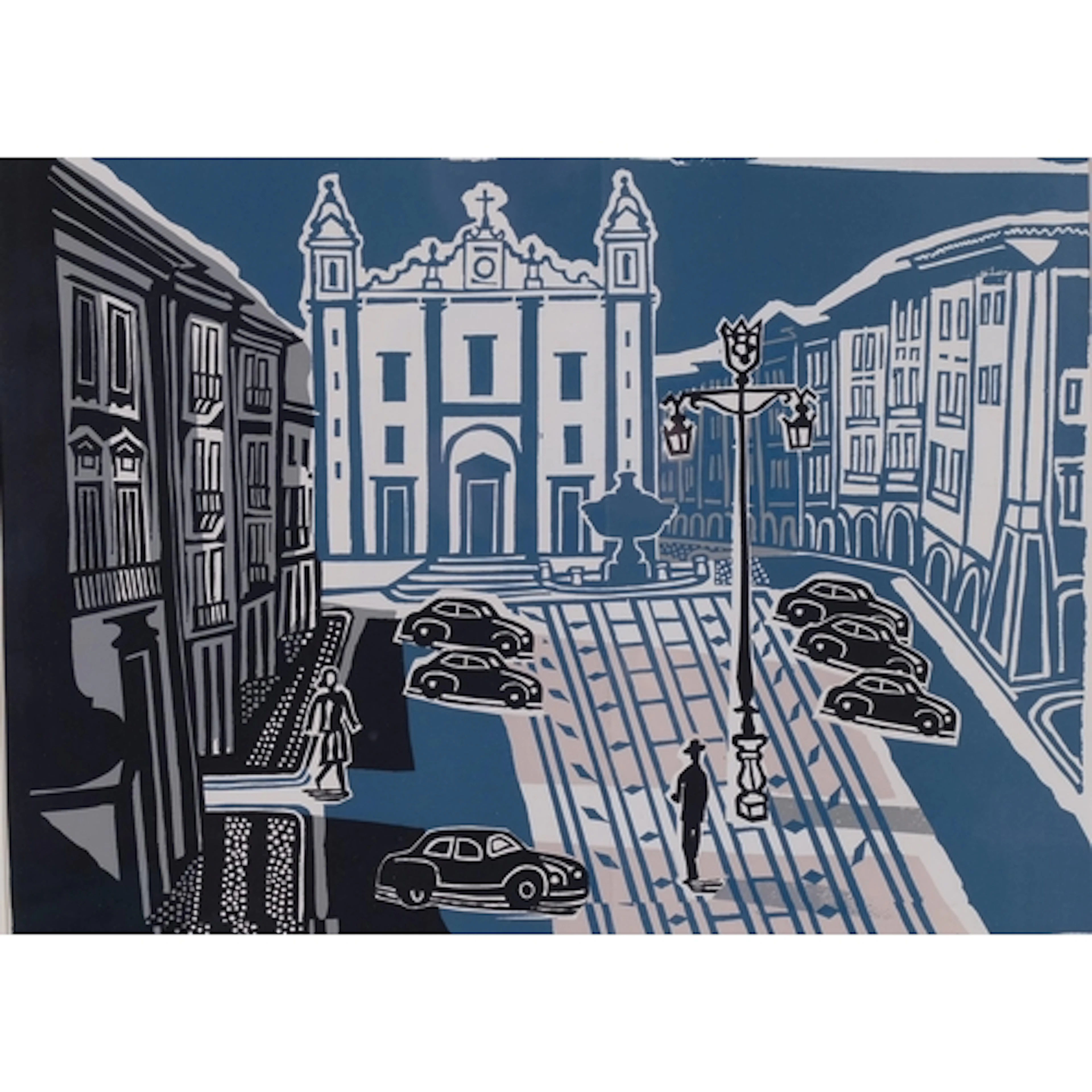 Edward Bawden (1903-1989), line block on paper, Evora, 29.5c...