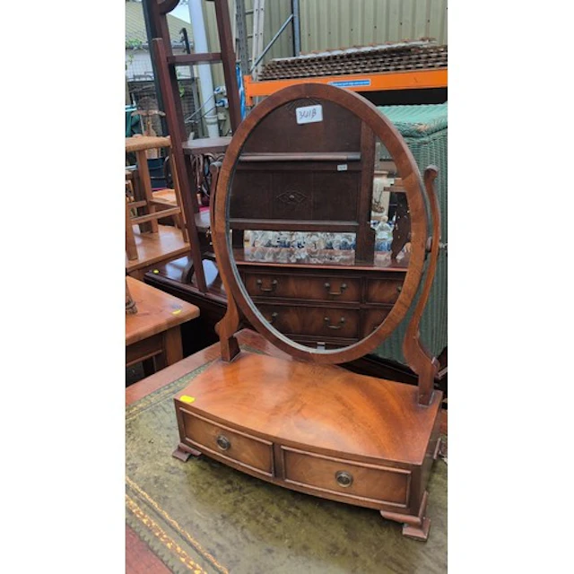 Early 20th century mahogany dressing-table mirror, the oval ...