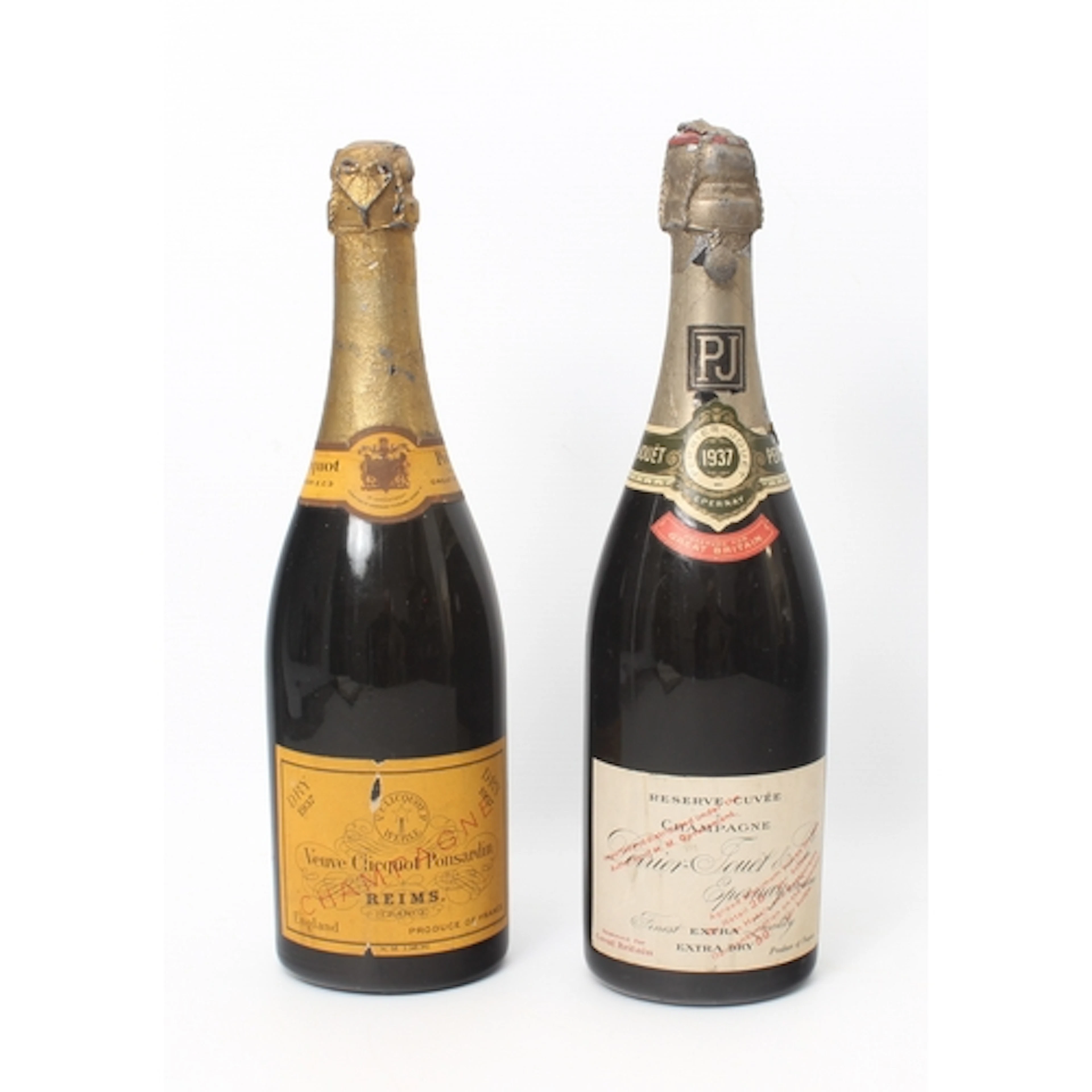 Two bottles of 1937 champagne - 1. Perrier-Jouët - the label...