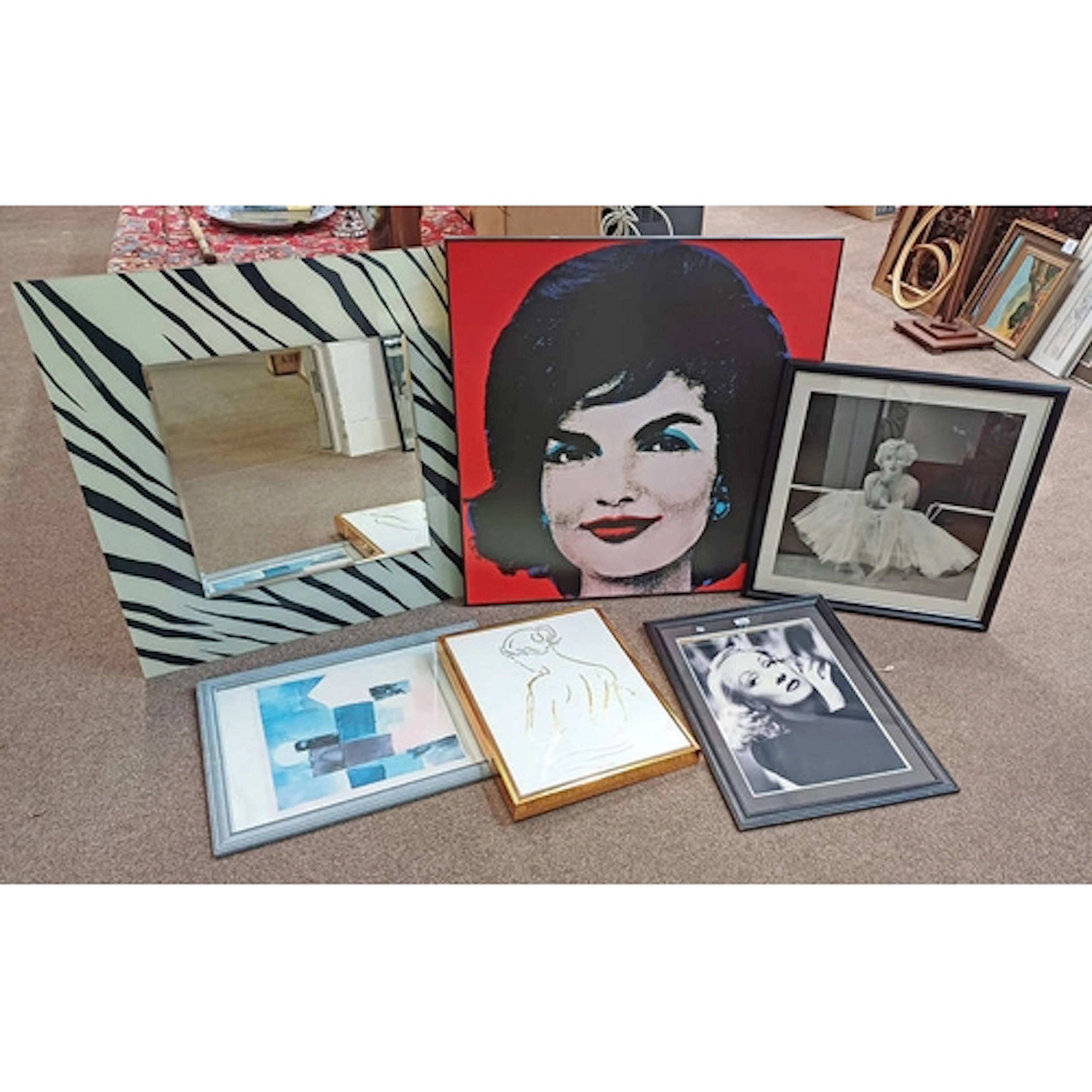 LARGE PRINT AFTER ANDY WARHOL, ''JACKIE'', UNSIGNED, 91CM X ...