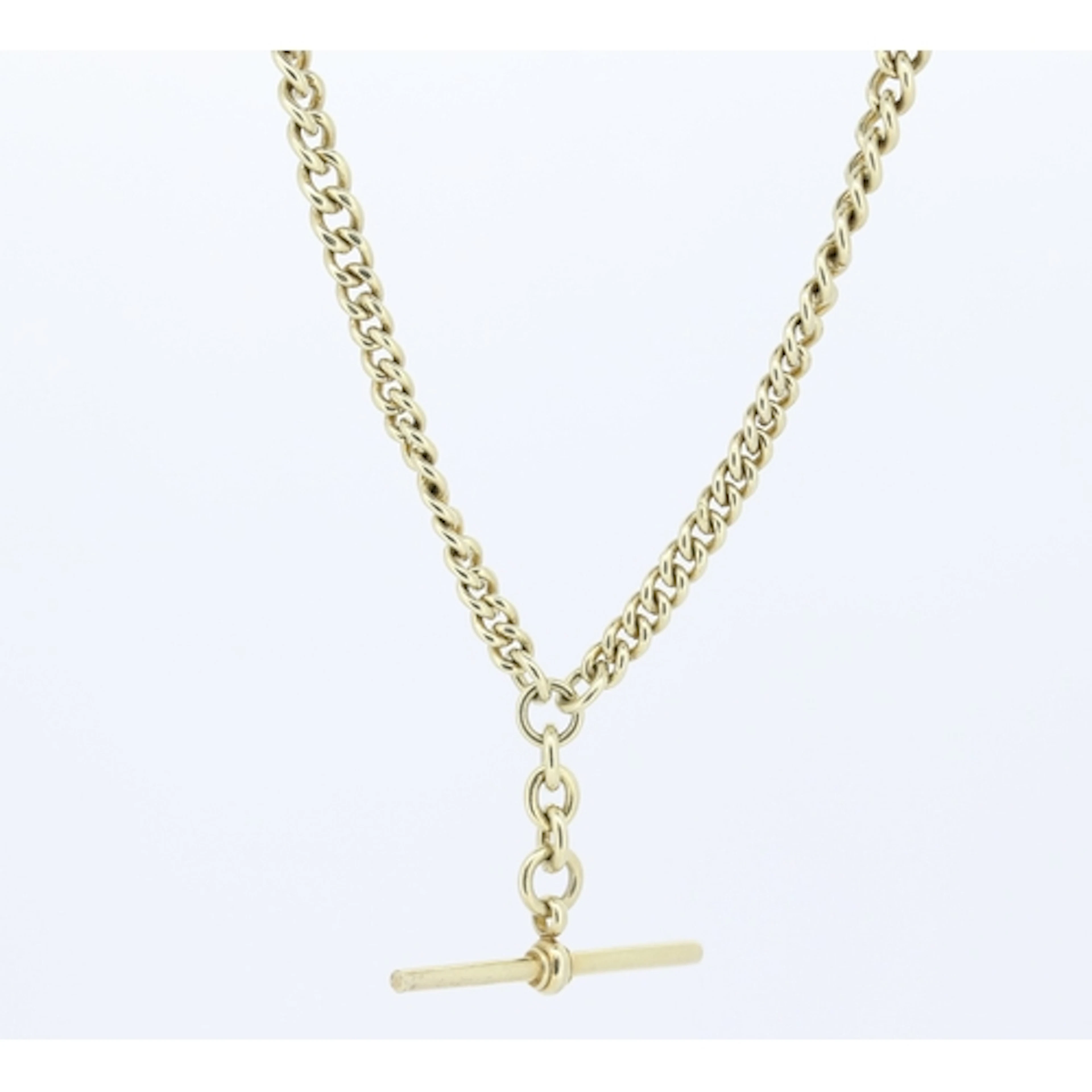 Sterling Silver Gilt Graduated Form T Bar Chain Necklace 48c...