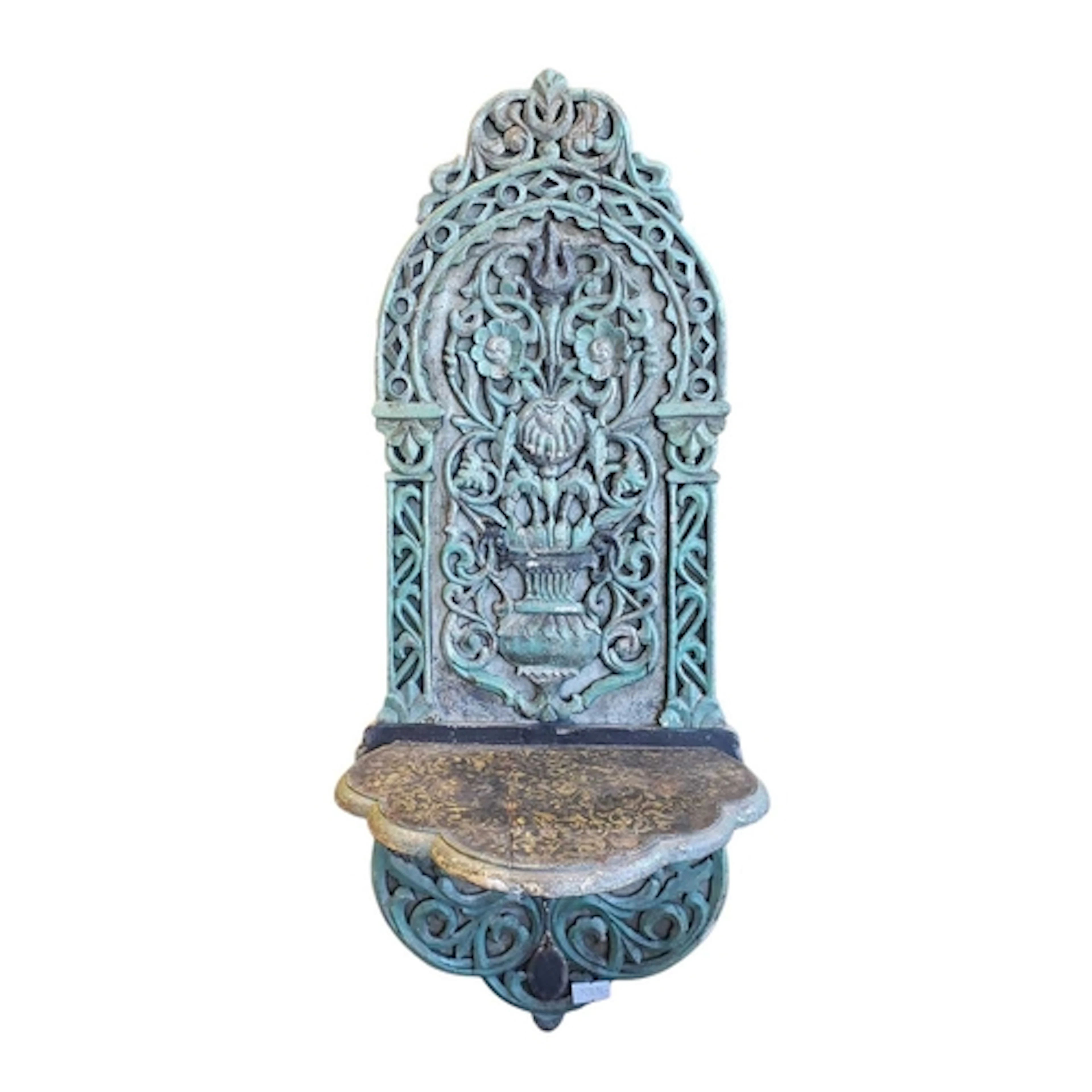 20th century Moroccan wooden carved wall sconce / shelf with...