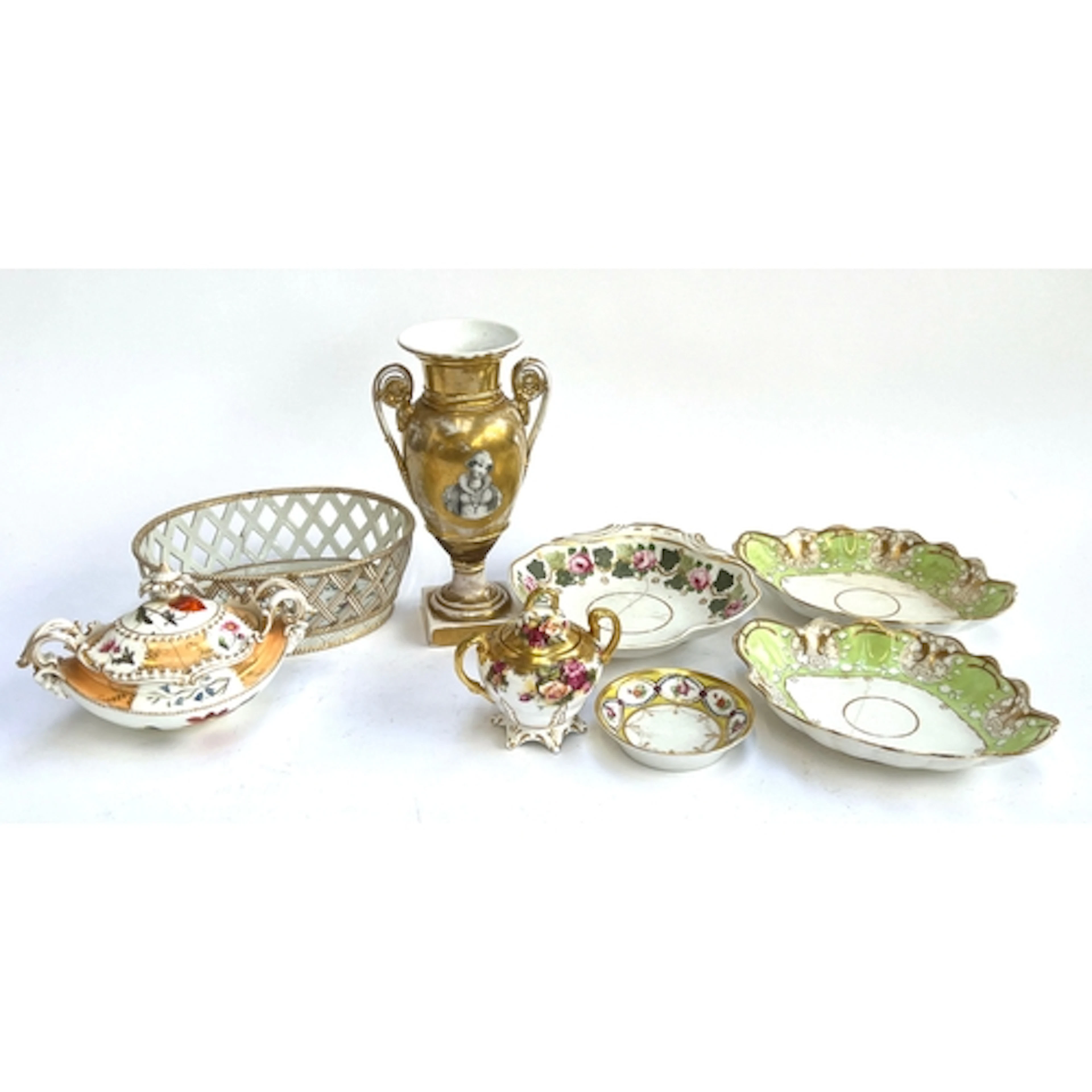 A quantity of continental and English ceramics to include a ...