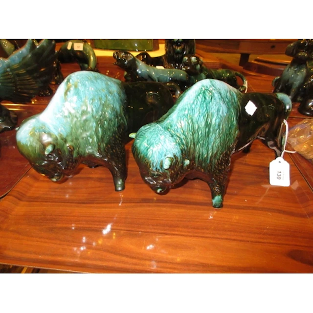 Two Blue Mountain Pottery Bison