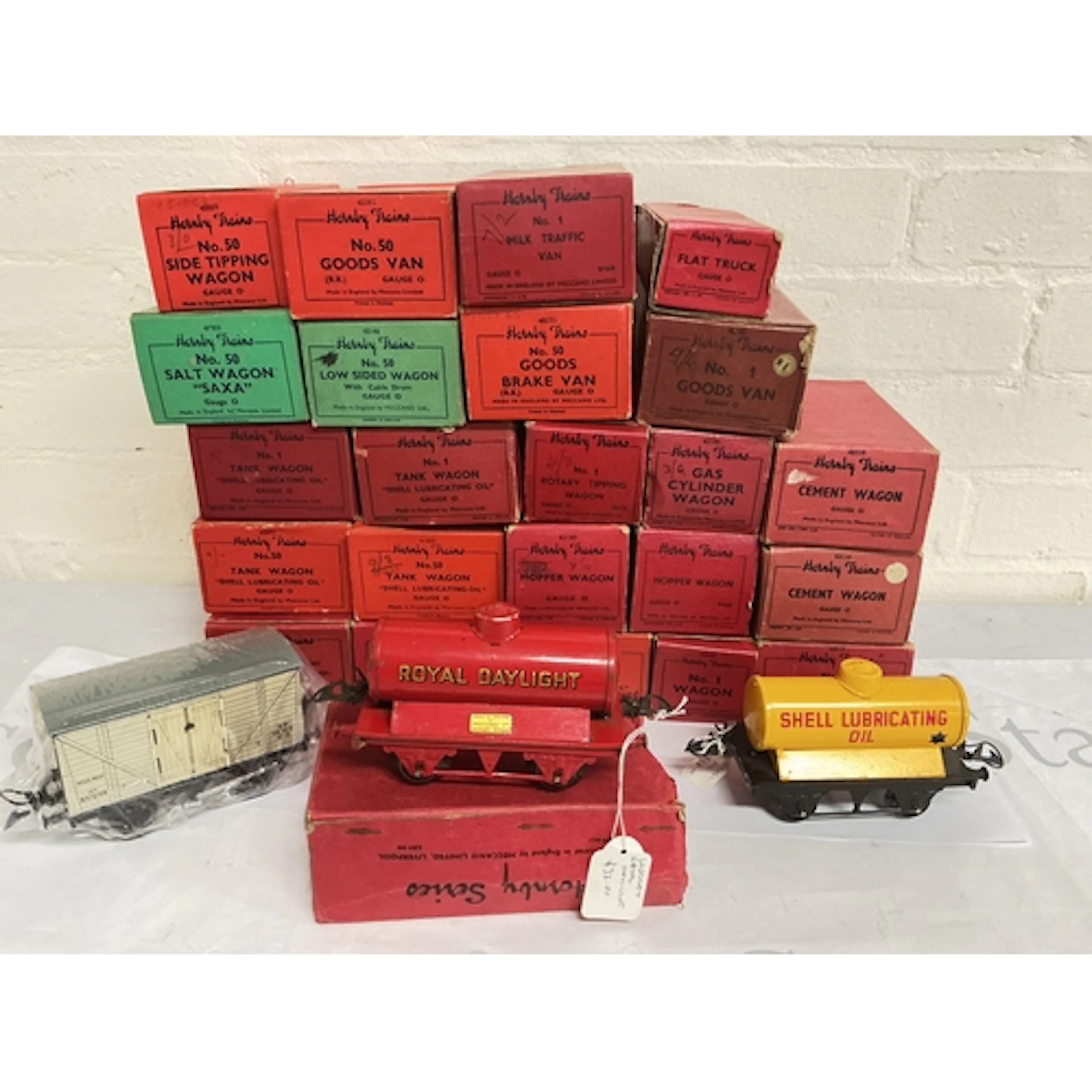 2 Boxes Containing Boxed And Loose Hornby 0 Gauge Wagons And...