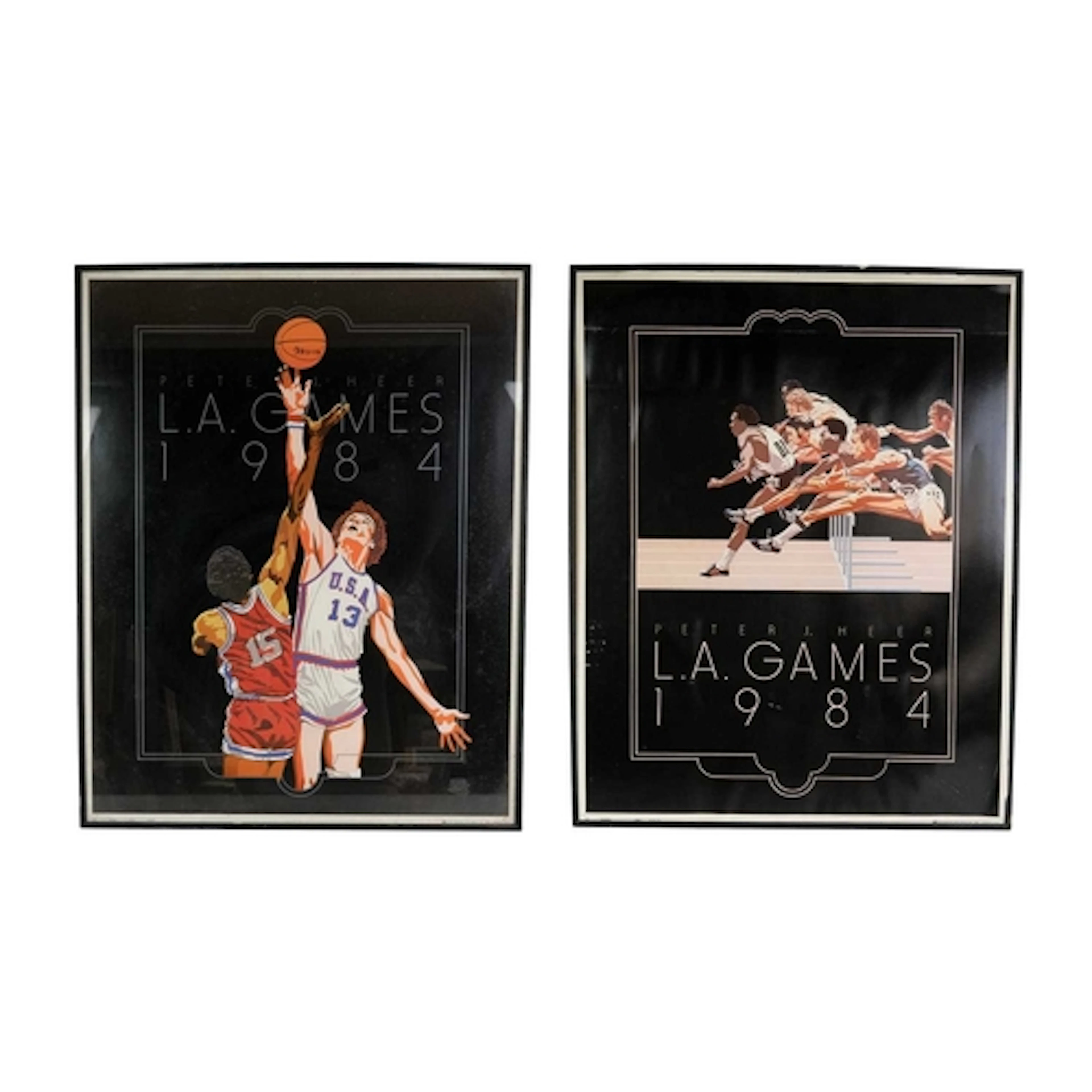 Two original lithographic posters produced for the LA Games,...