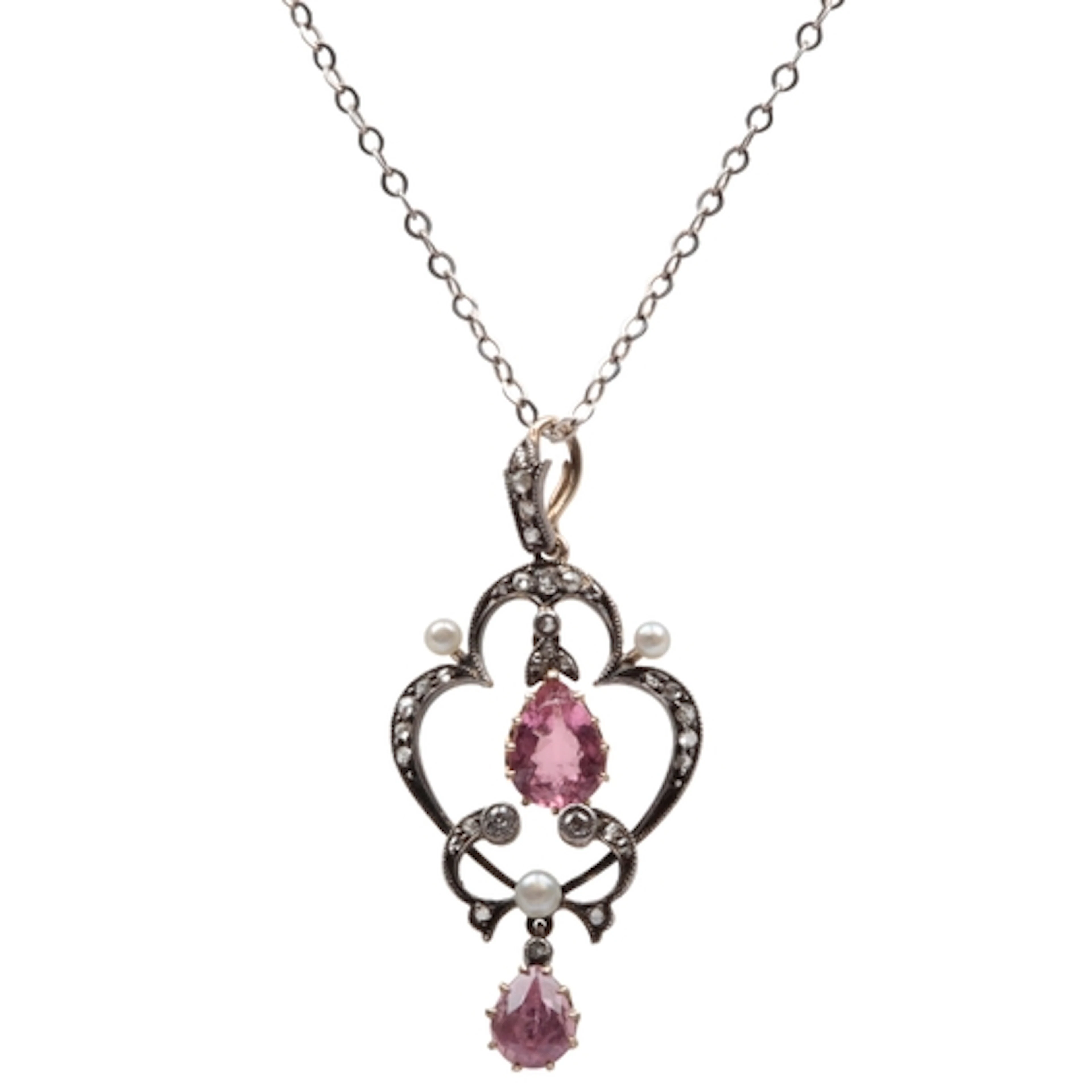 Carrington & Co., an Edwardian tourmaline and diamond pendan...