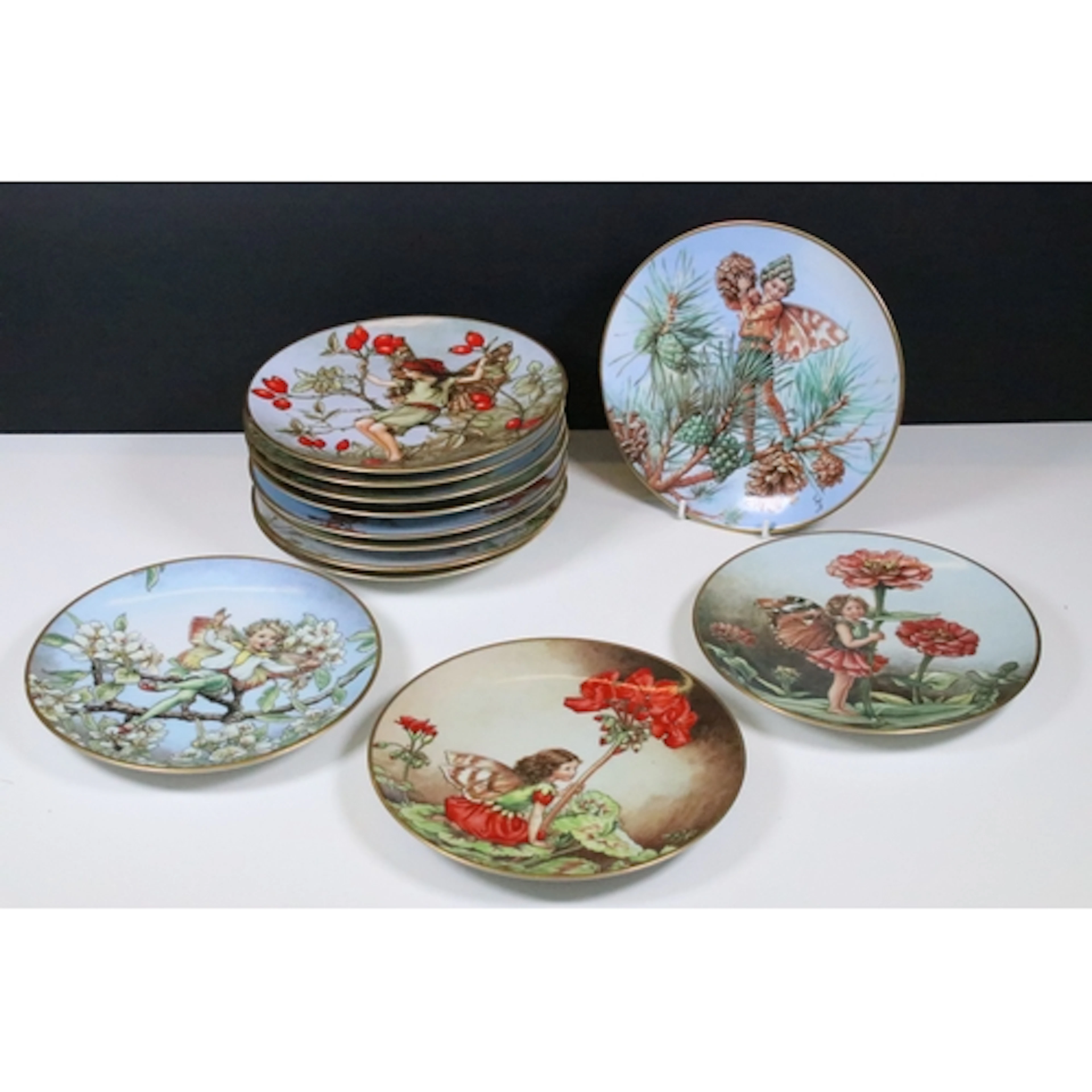 Collection of twelve Flower Fairy plates, after Cicely Mary ...