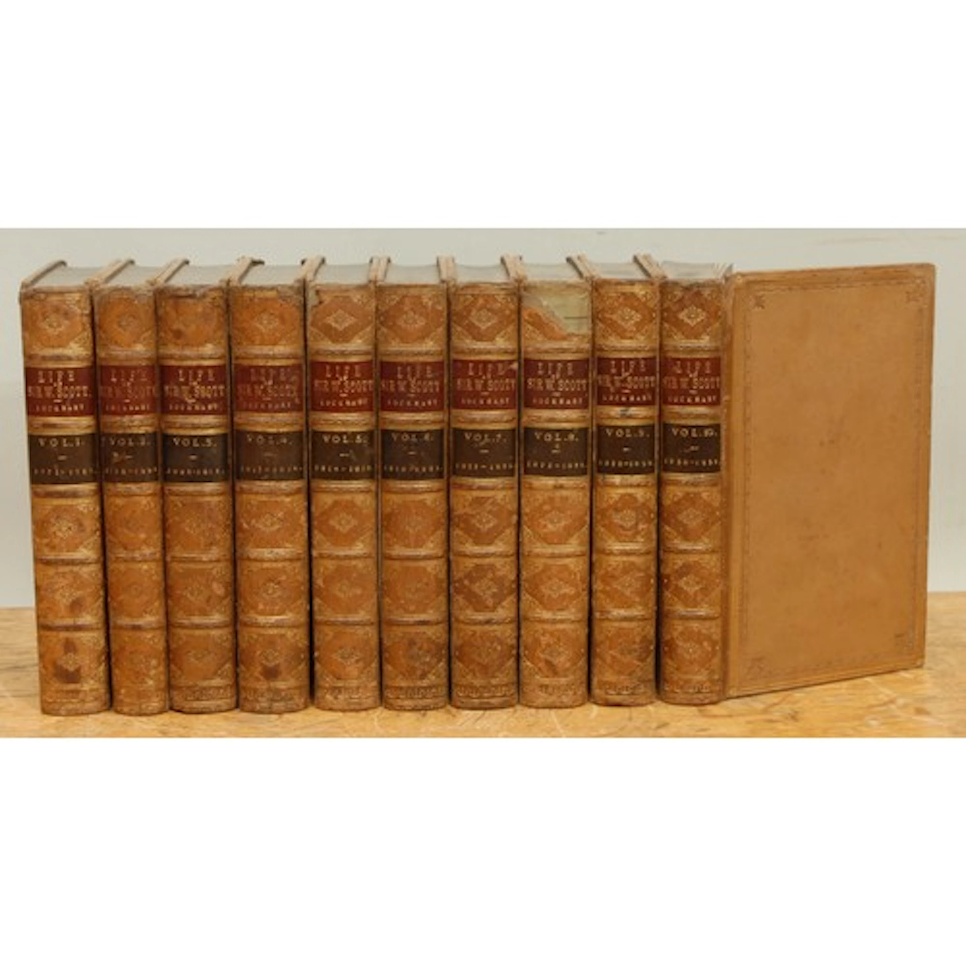 Books, fine bindings, Walter Scott – Lockhart, (John Gibson,...