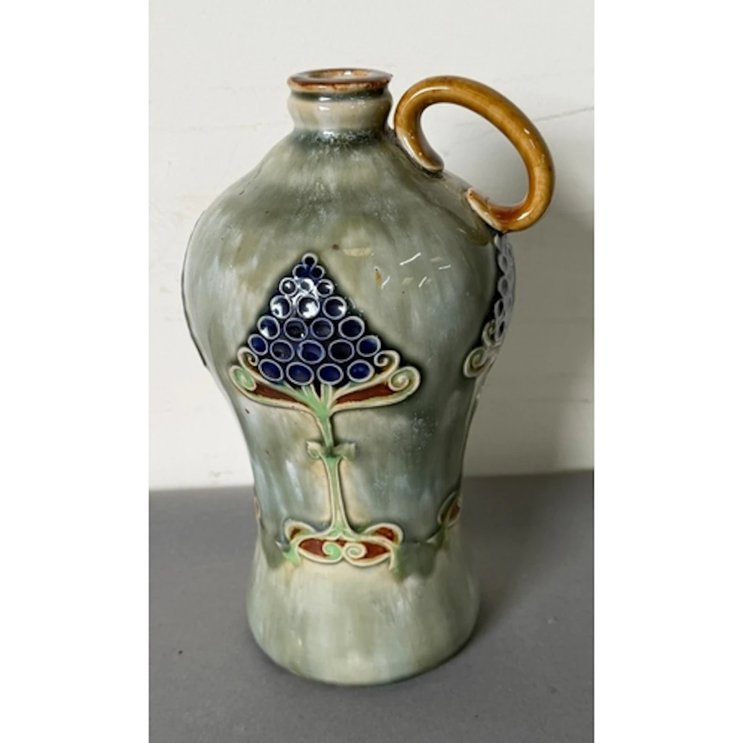 A Doulton Lambeth Art Nouveau stoneware jug/flask
