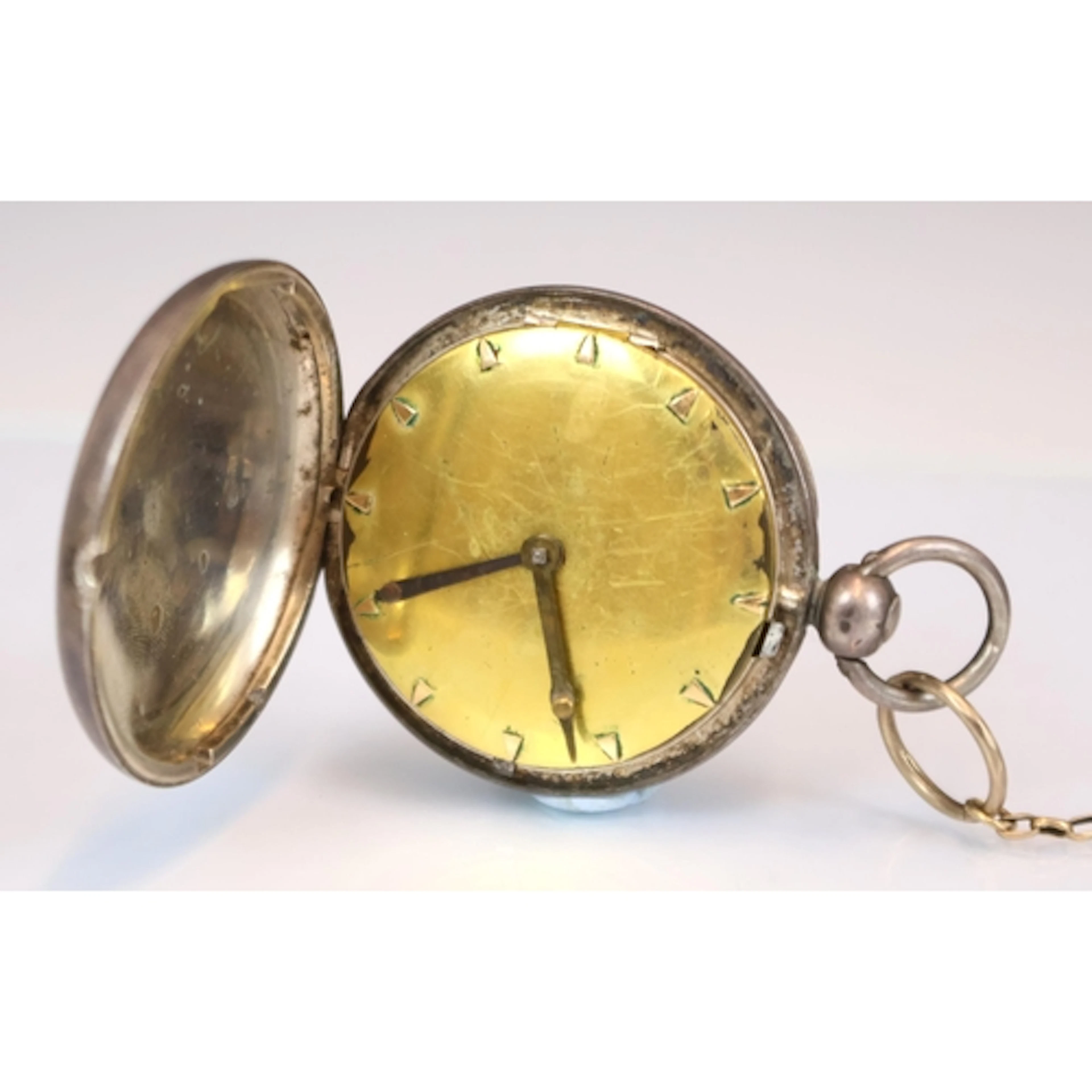 A silver cased, full hunter verge pocket watch by Barwise of...