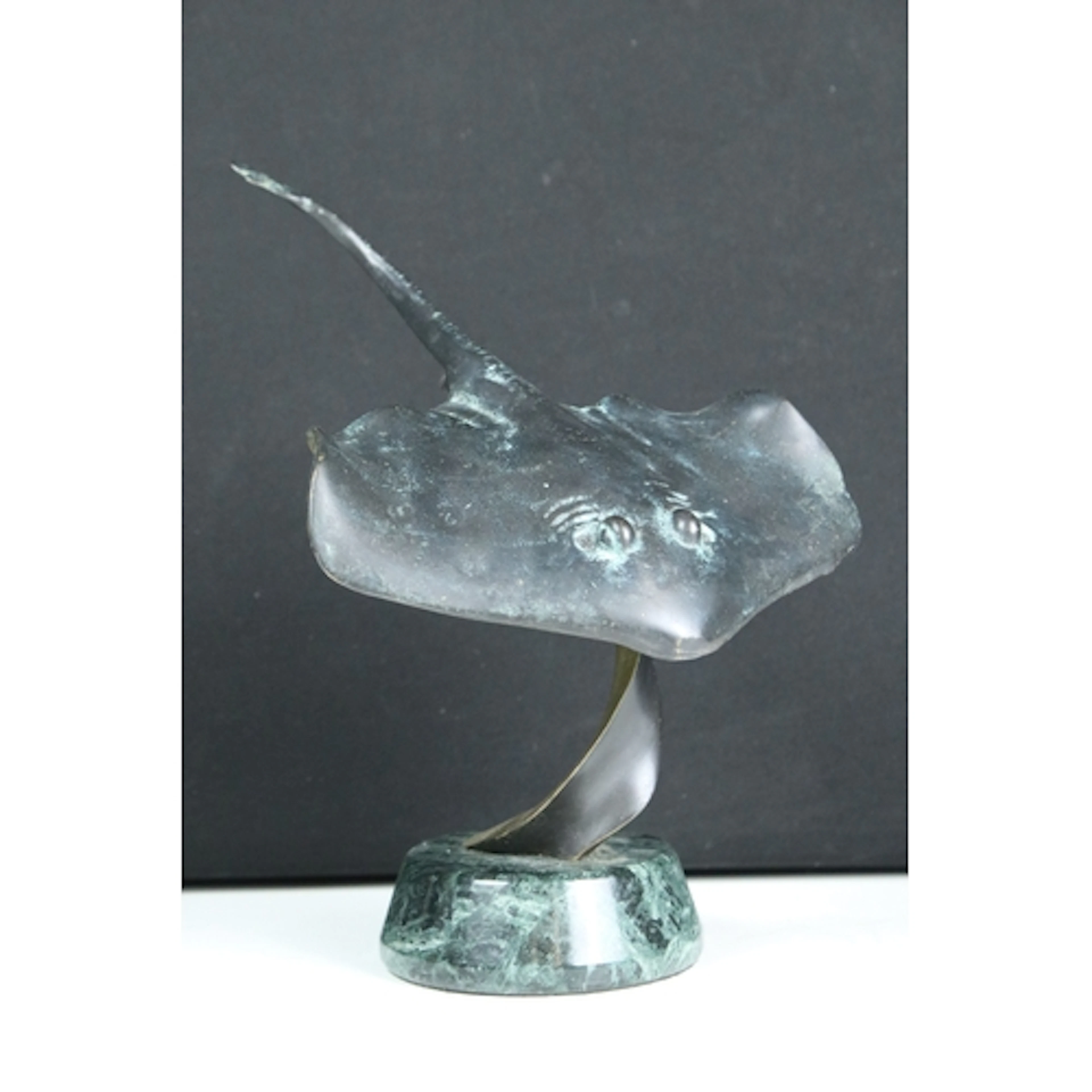 S.P.I. Gallery bronze sculpture of a stingray, raised on a m...
