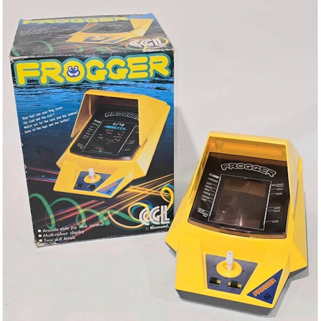 A vintage CGL Kjonami Frogger electronic game c/w original b...