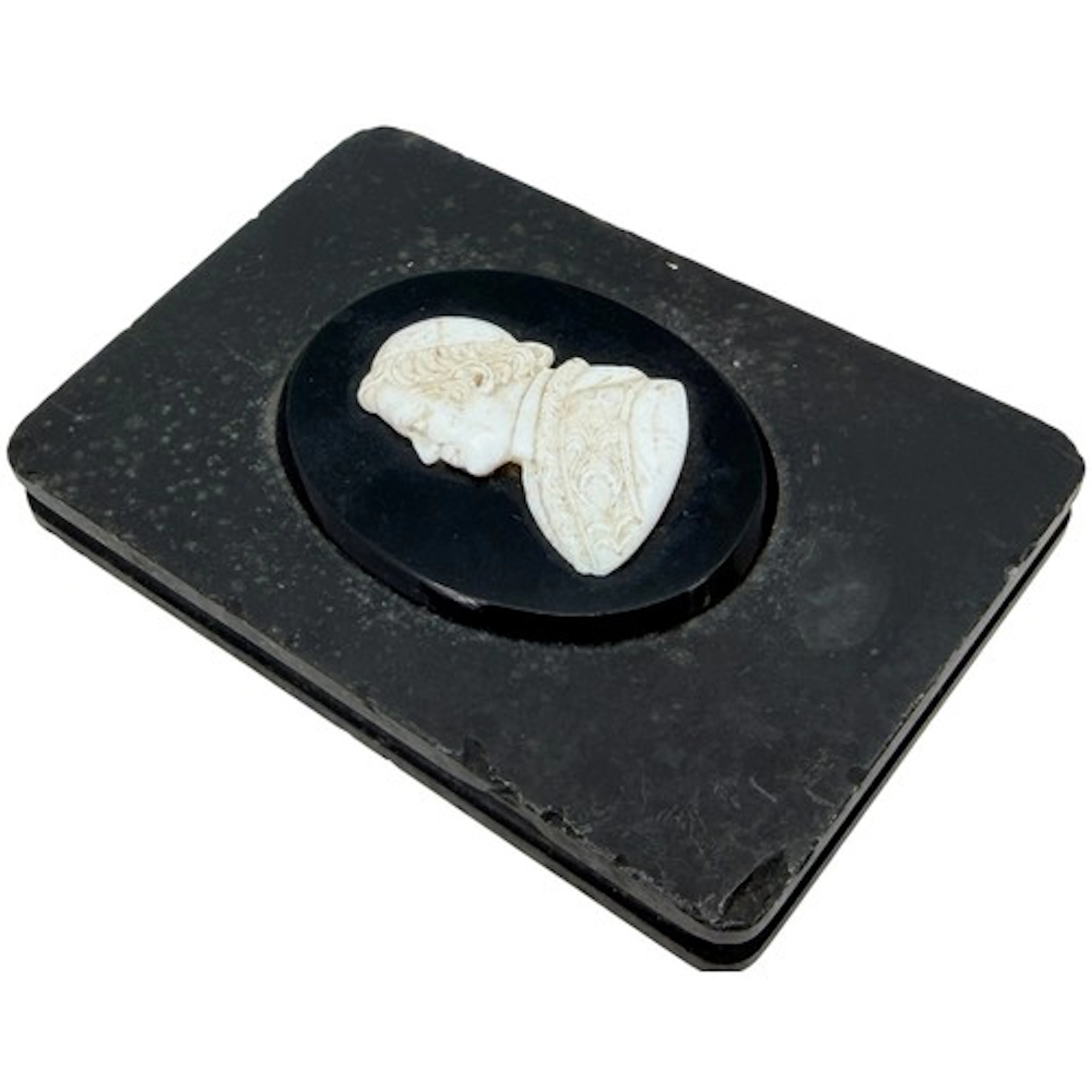 A Grand Tour glass cameo portrait of a Pope, the white glass...