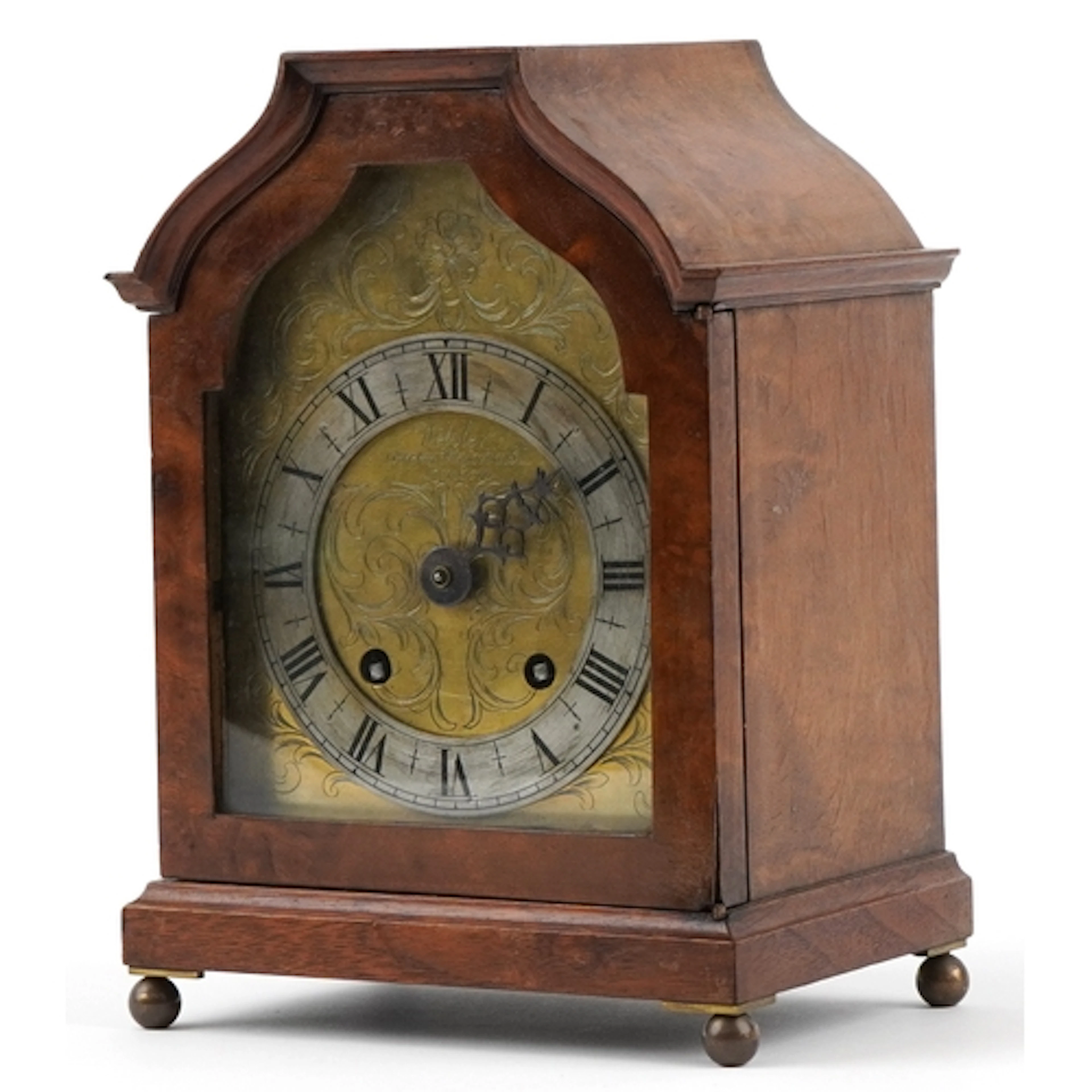 20th century Webster walnut cased bracket clock with eight d...