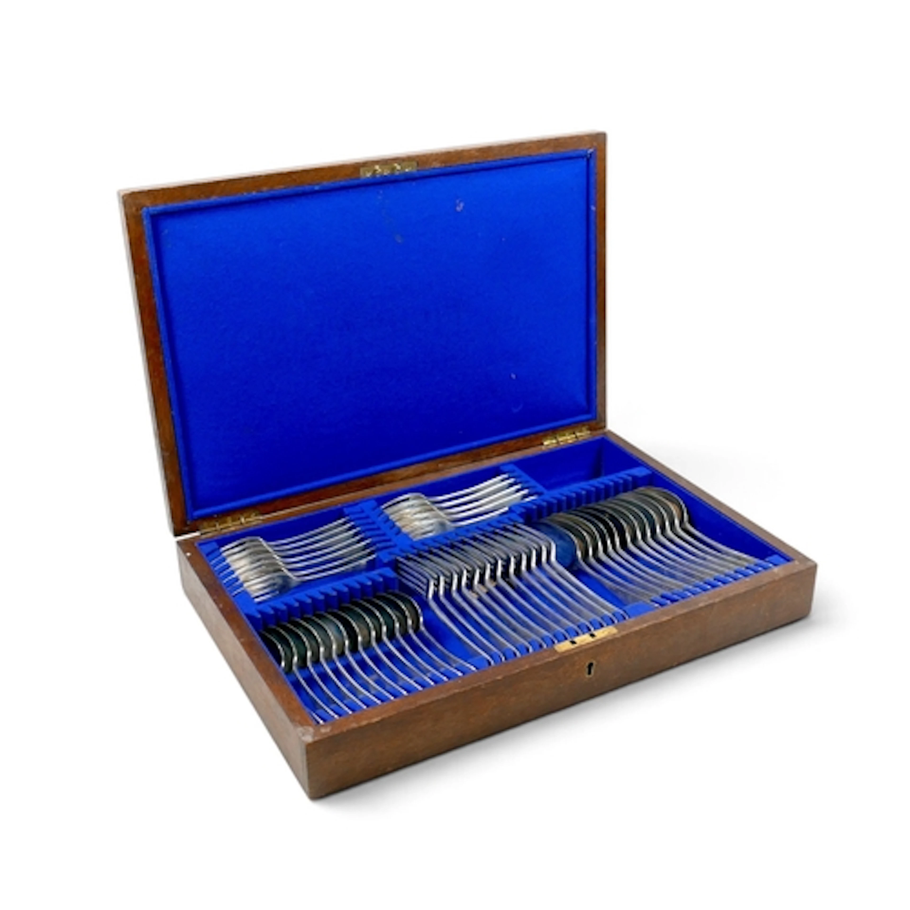 A CANTEEN OF GEORGE V SILVER CUTLERY. comprising twelve dess...