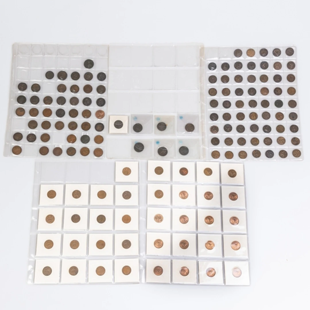 COINS - COLLECTION OF DATE RUN FARTHINGS. Collection of date...