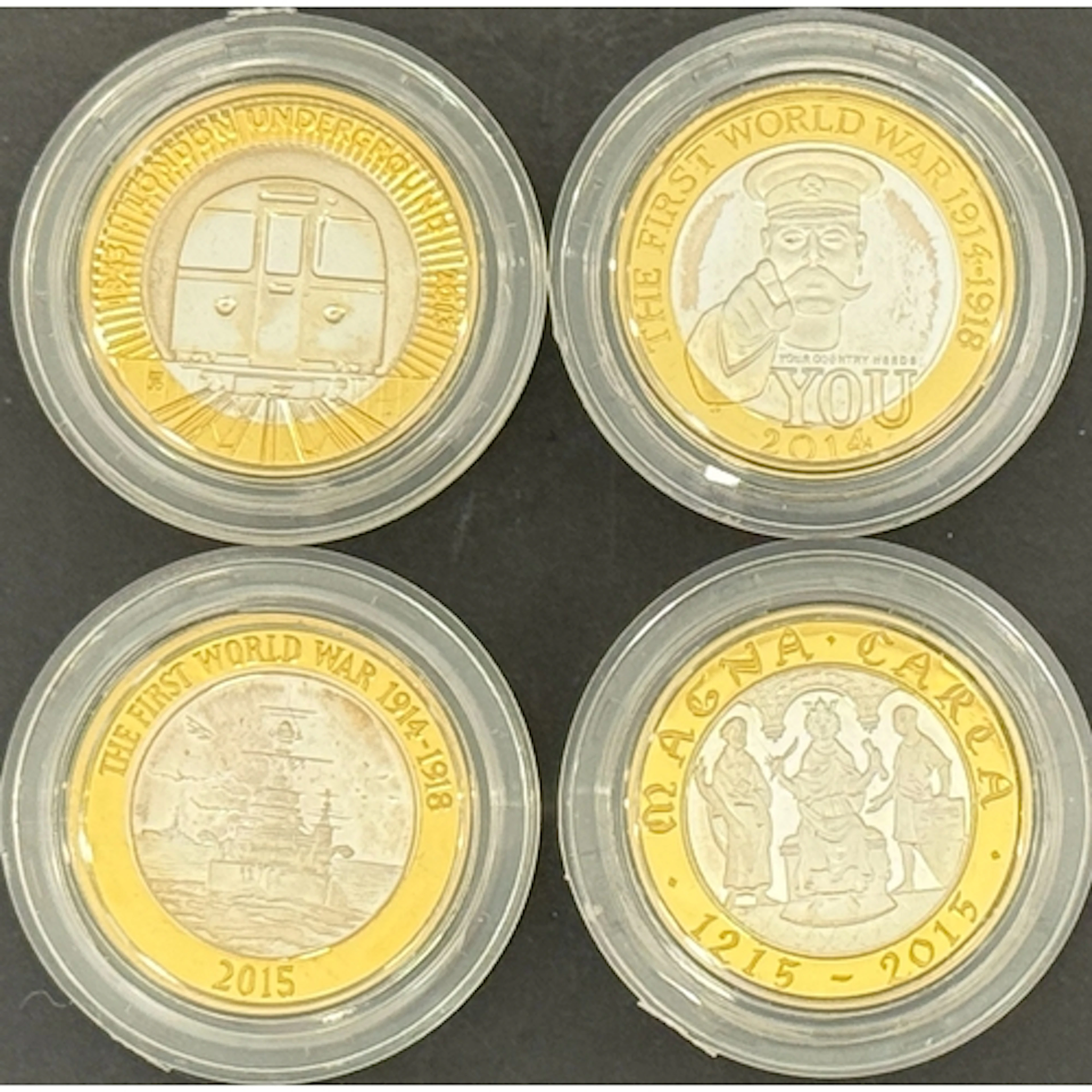A group of four UK QEII £2 silver proof coins, comprising 20...