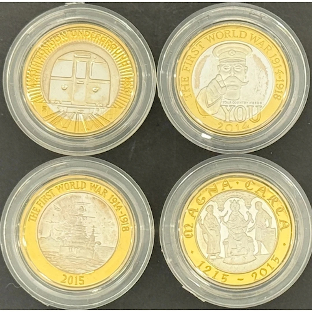 A group of four UK QEII £2 silver proof coins, comprising 20...