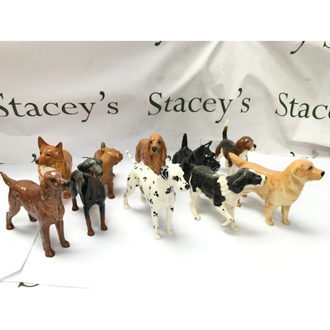 vintage ceramic and porcelain dog figurines by Beswick etc