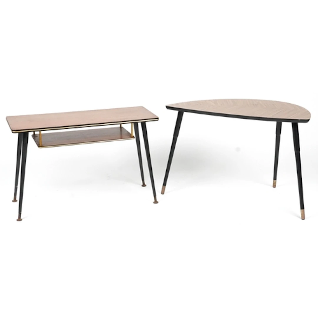 Two mid century occasional tables comprising a rectangular t...