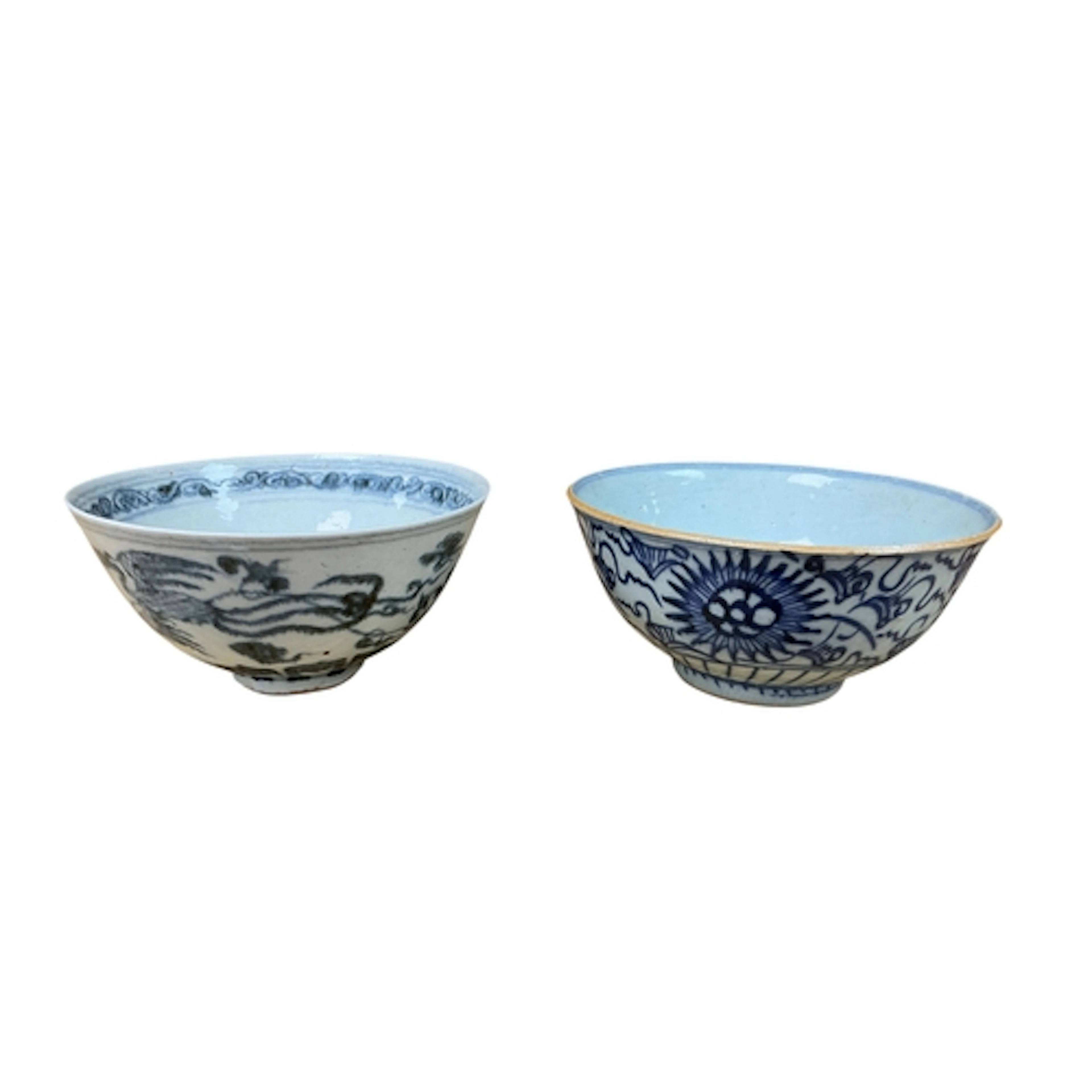 Two Chinese blue and white bowls, Ming or later, each 16cm i...