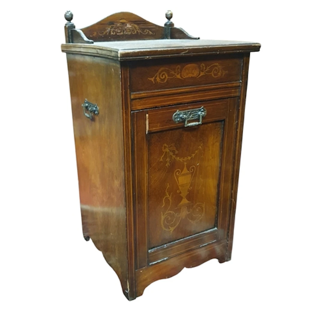 An Edwardian Rosewood and Inlaid Purdonium with gallery top....
