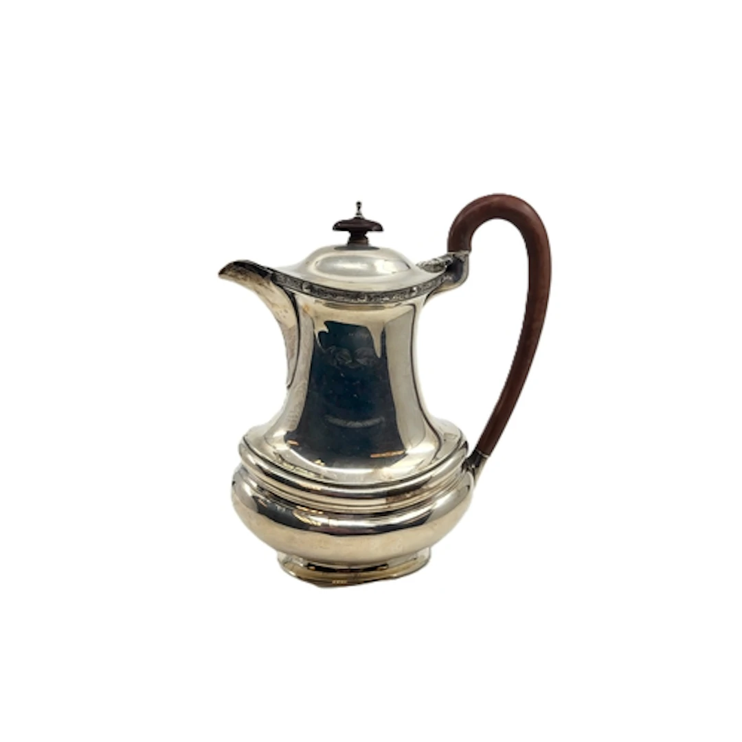A MID 20TH CENTURY SILVER (.925) COFFEE POT, of baluster for...