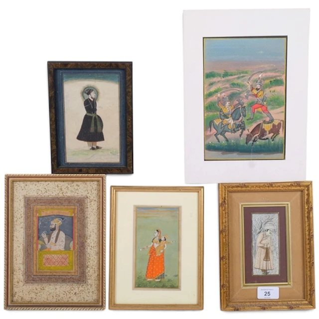 A group of Indian and Mughal paintings (5)