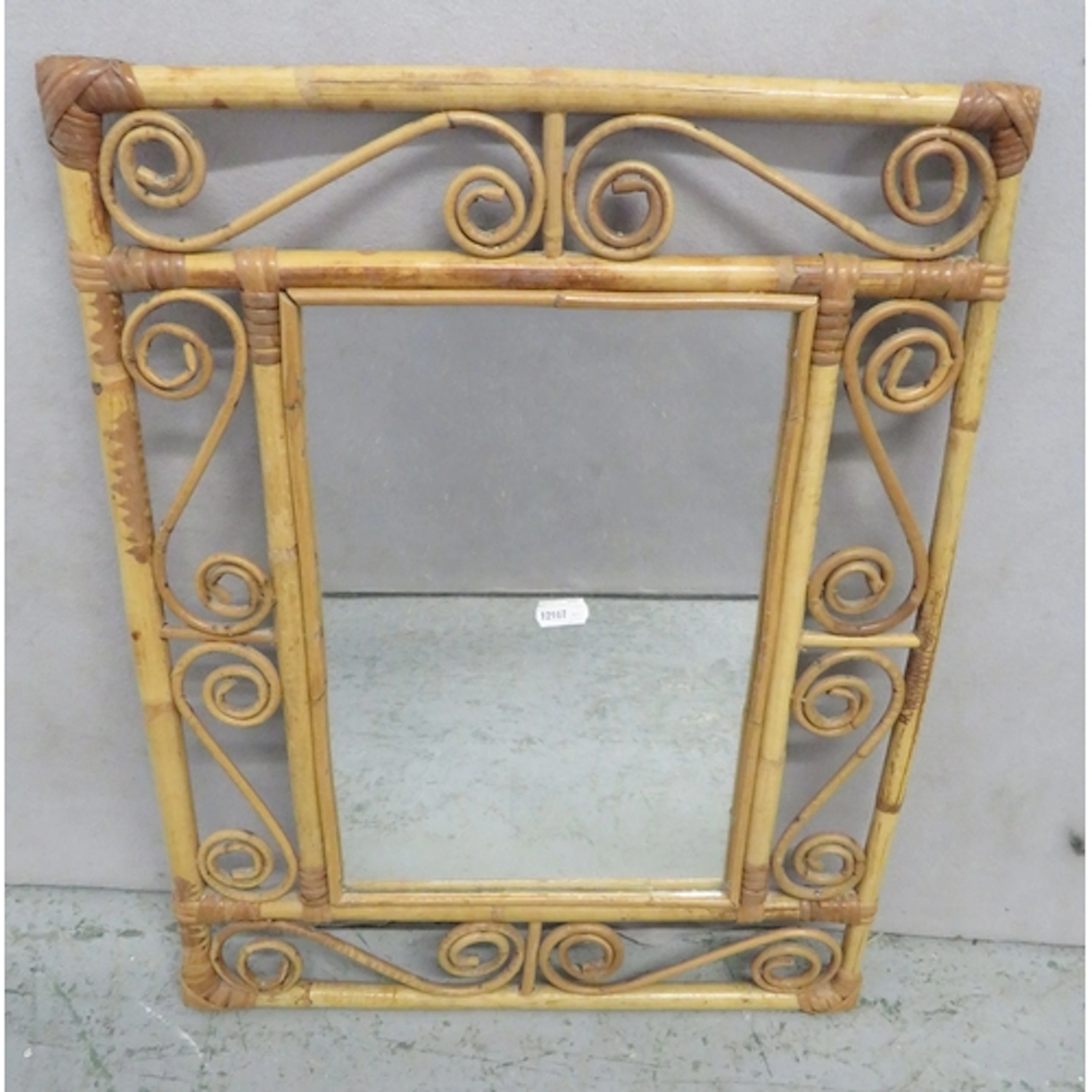 Rectangular Bamboo Framed Wall Mirror approx. 54cm H x 41cm ...