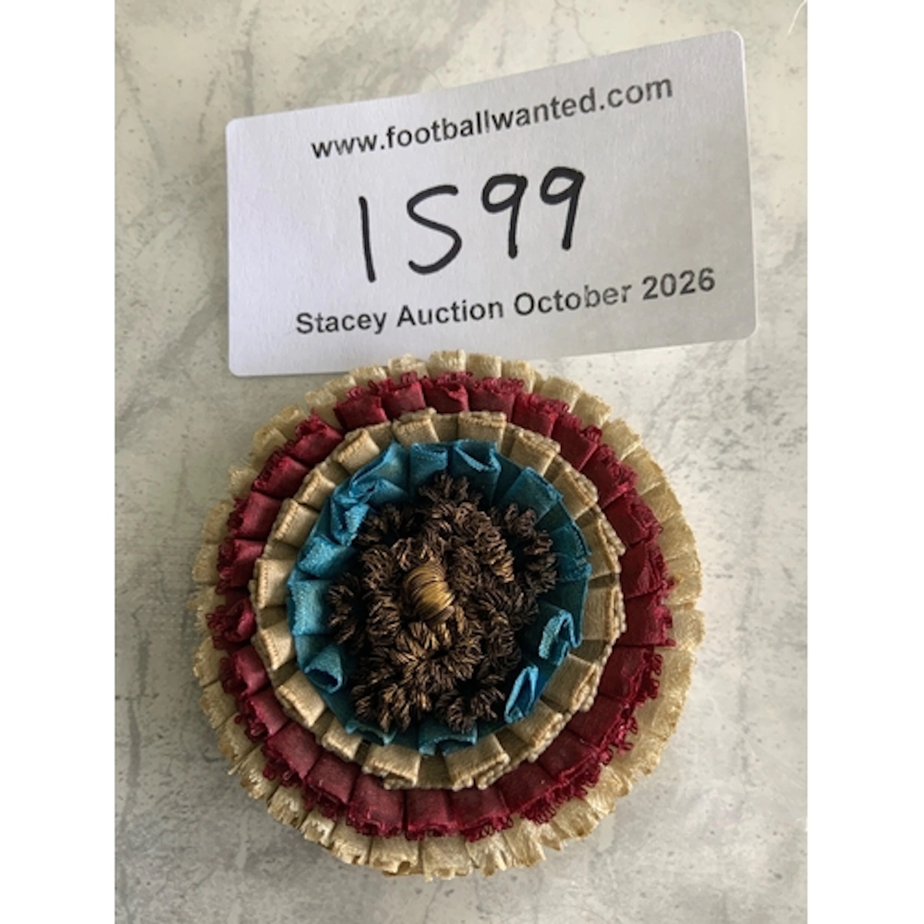 1895 FA Cup Final West Brom v Aston Villa Rosette: Worn by d...