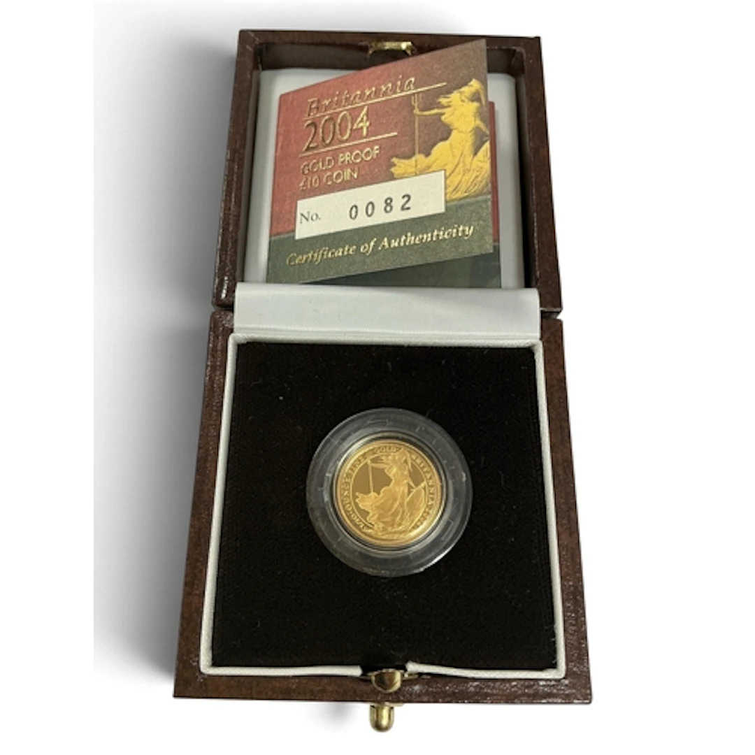 2004 Royal Mint Gold Proof 1/10 Ounce Britannia £10 Coin, ca...