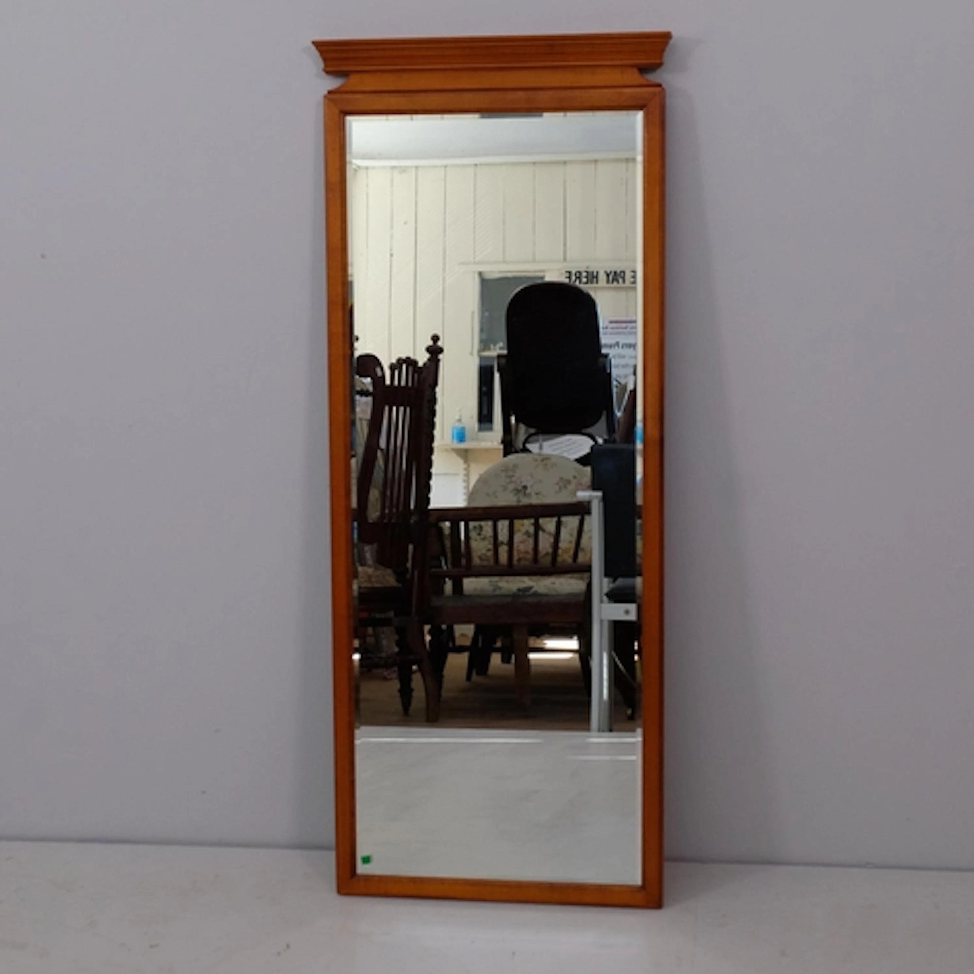 A Younger Furniture teak framed wall mirror, W49cm, H121cm