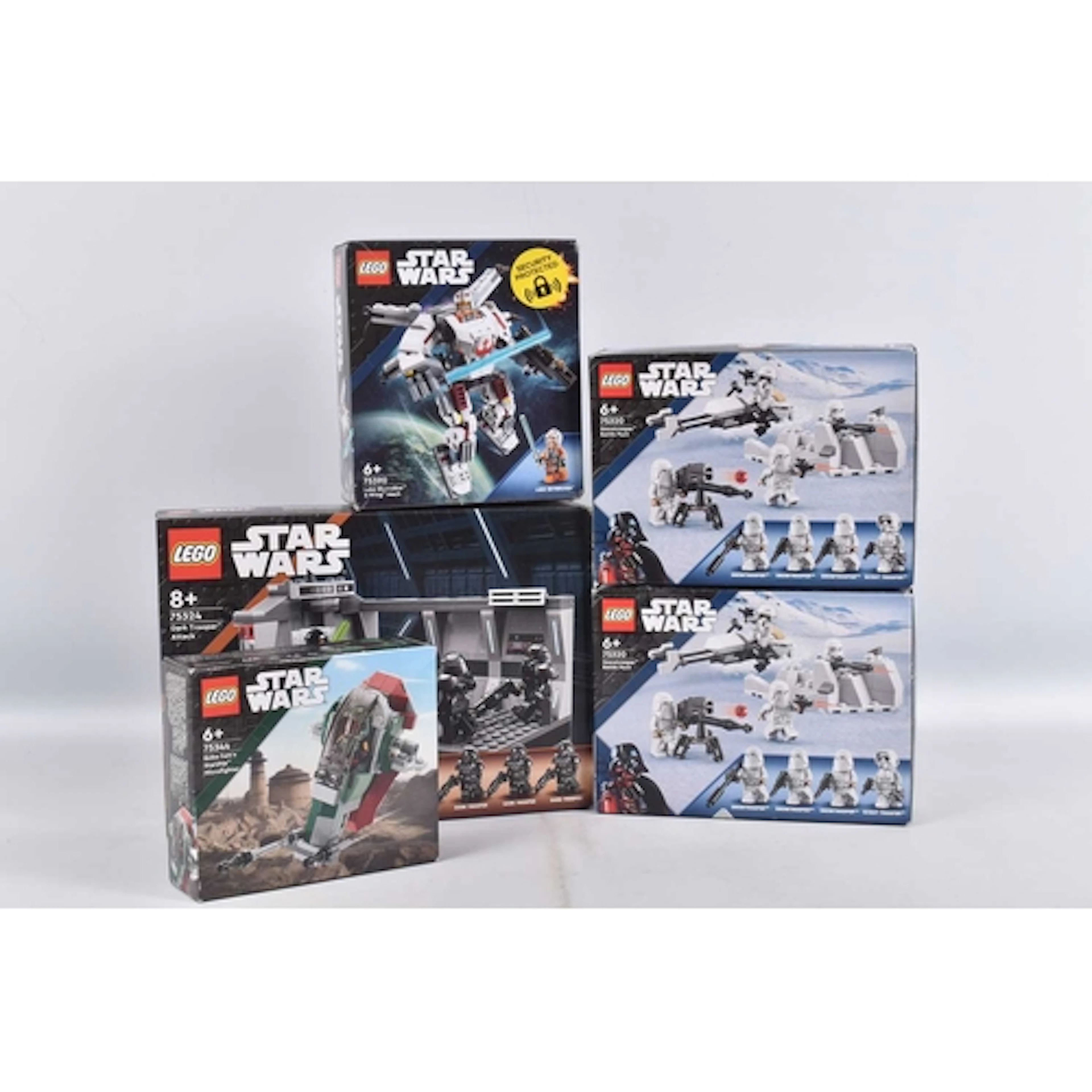 FIVE BOXED AND SEALED STAR WARS LEGO SETS, to include a Dark...