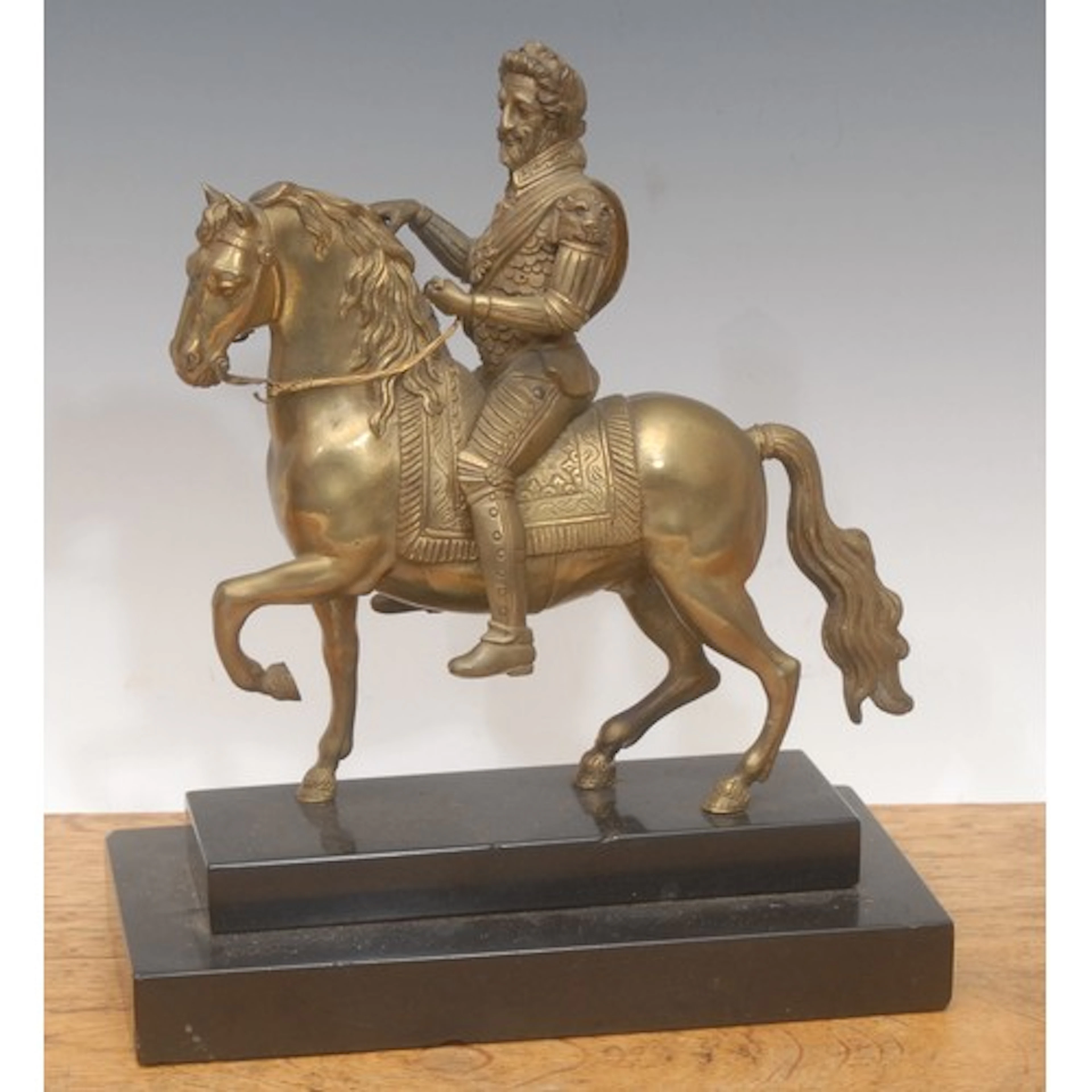 After Hubert Le Sueur (1580 - 1658), a bronze, Equestrian Po...