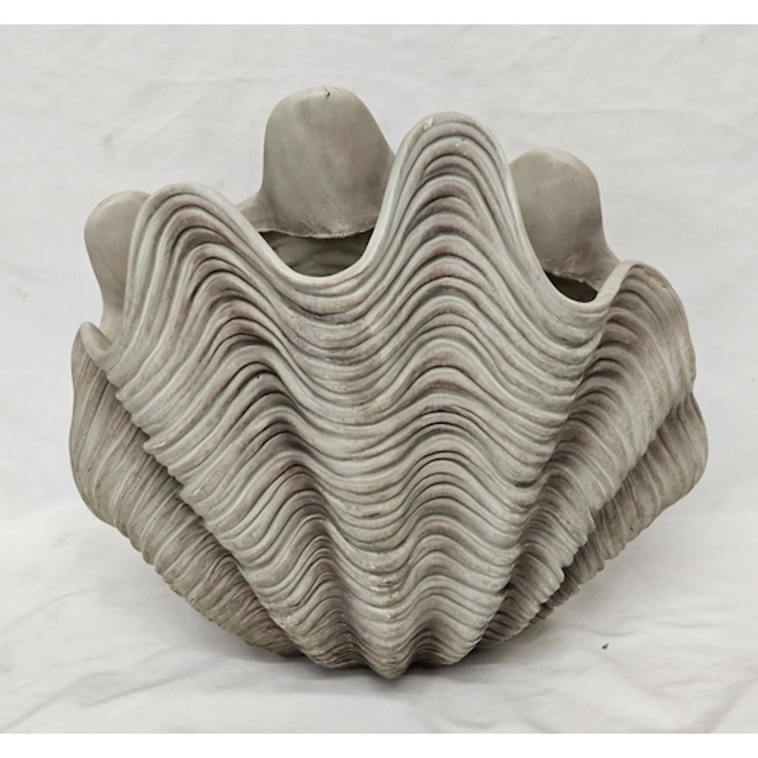 Large Clam Shell Shaped Vase, 40cm W x 38cm H